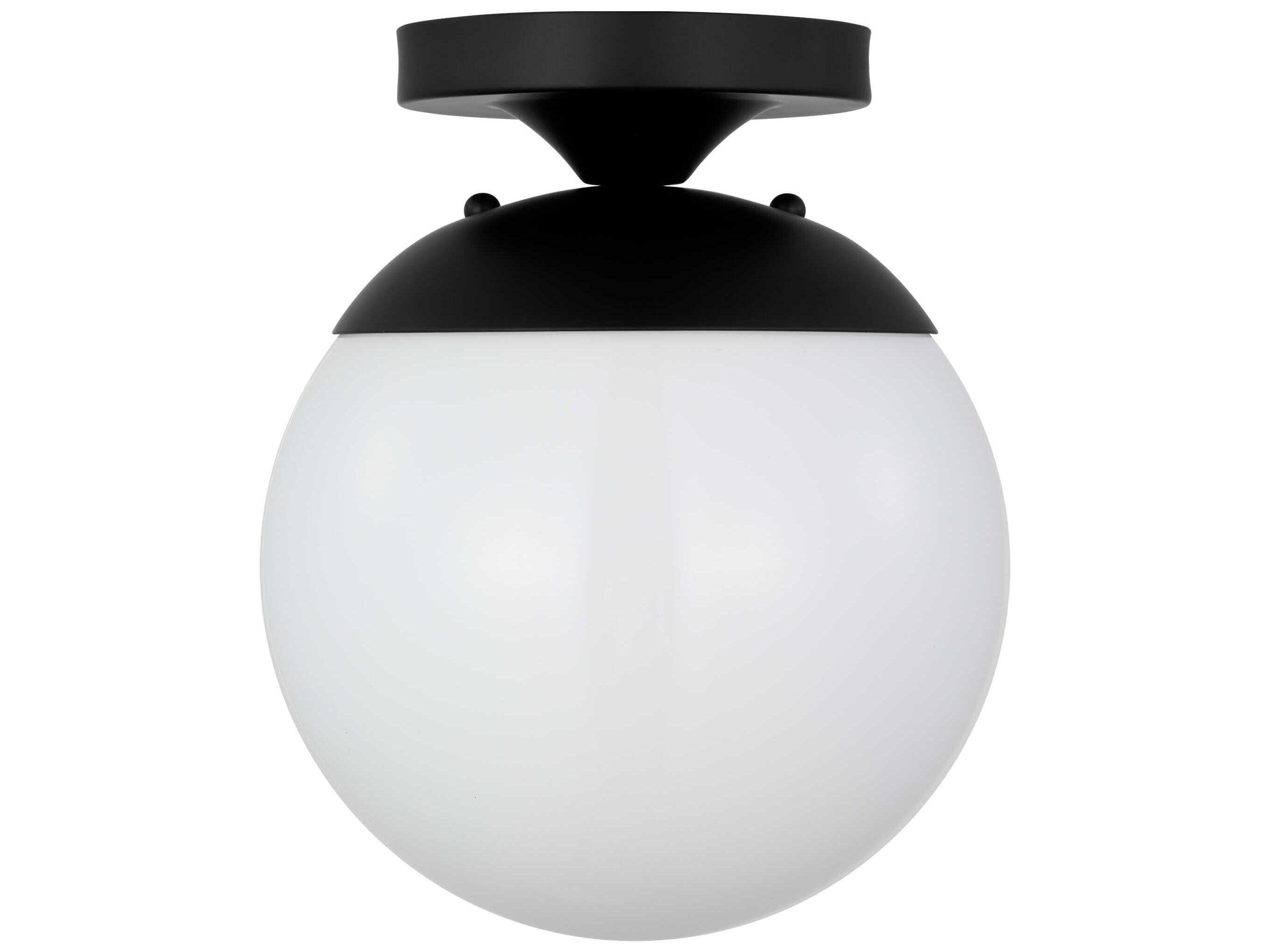 Visual Comfort Studio Leo 1-Light Midnight Black Globe Semi Flush Mount