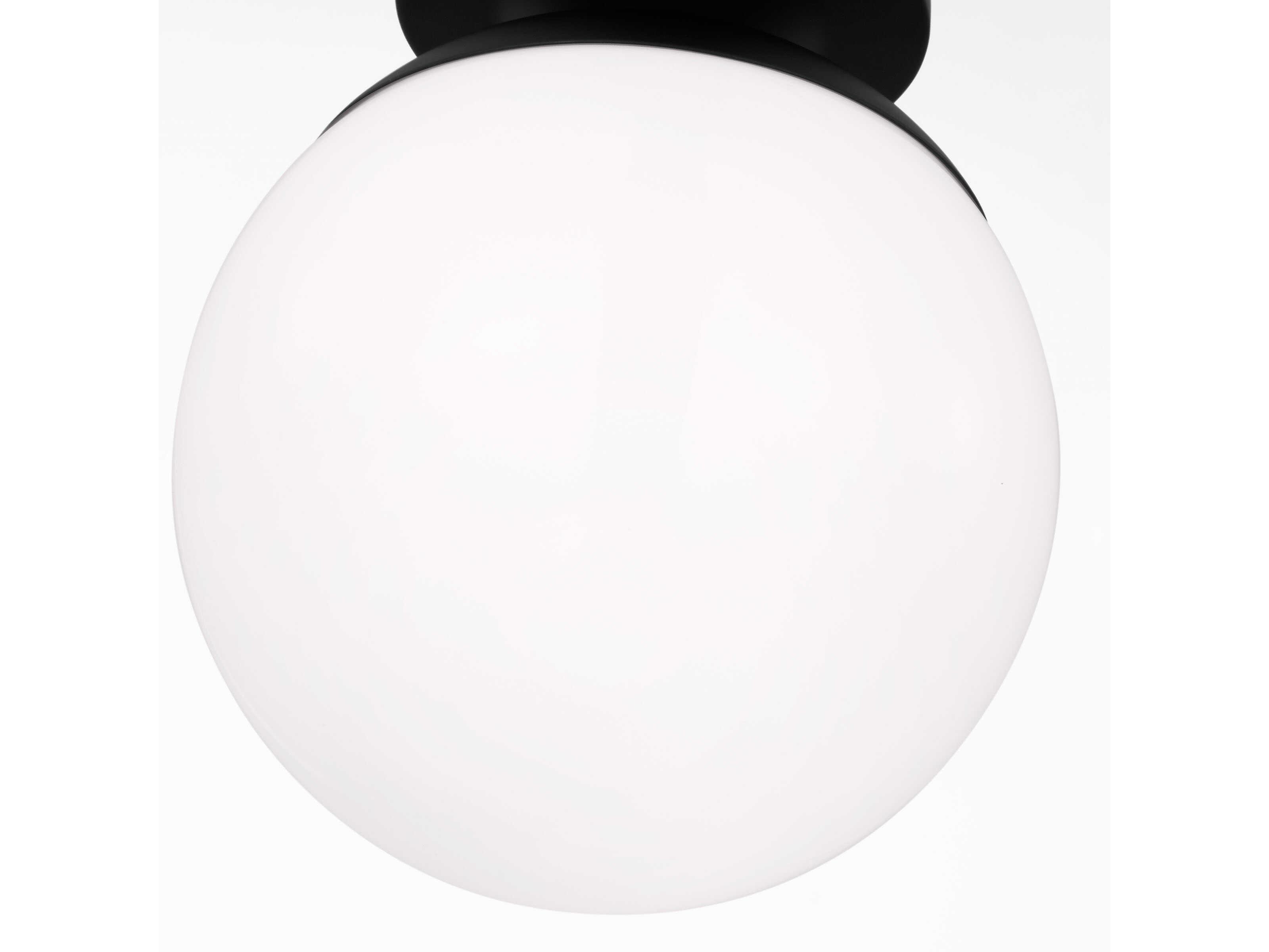 Visual Comfort Studio Leo 1-Light Midnight Black Globe Semi Flush Mount