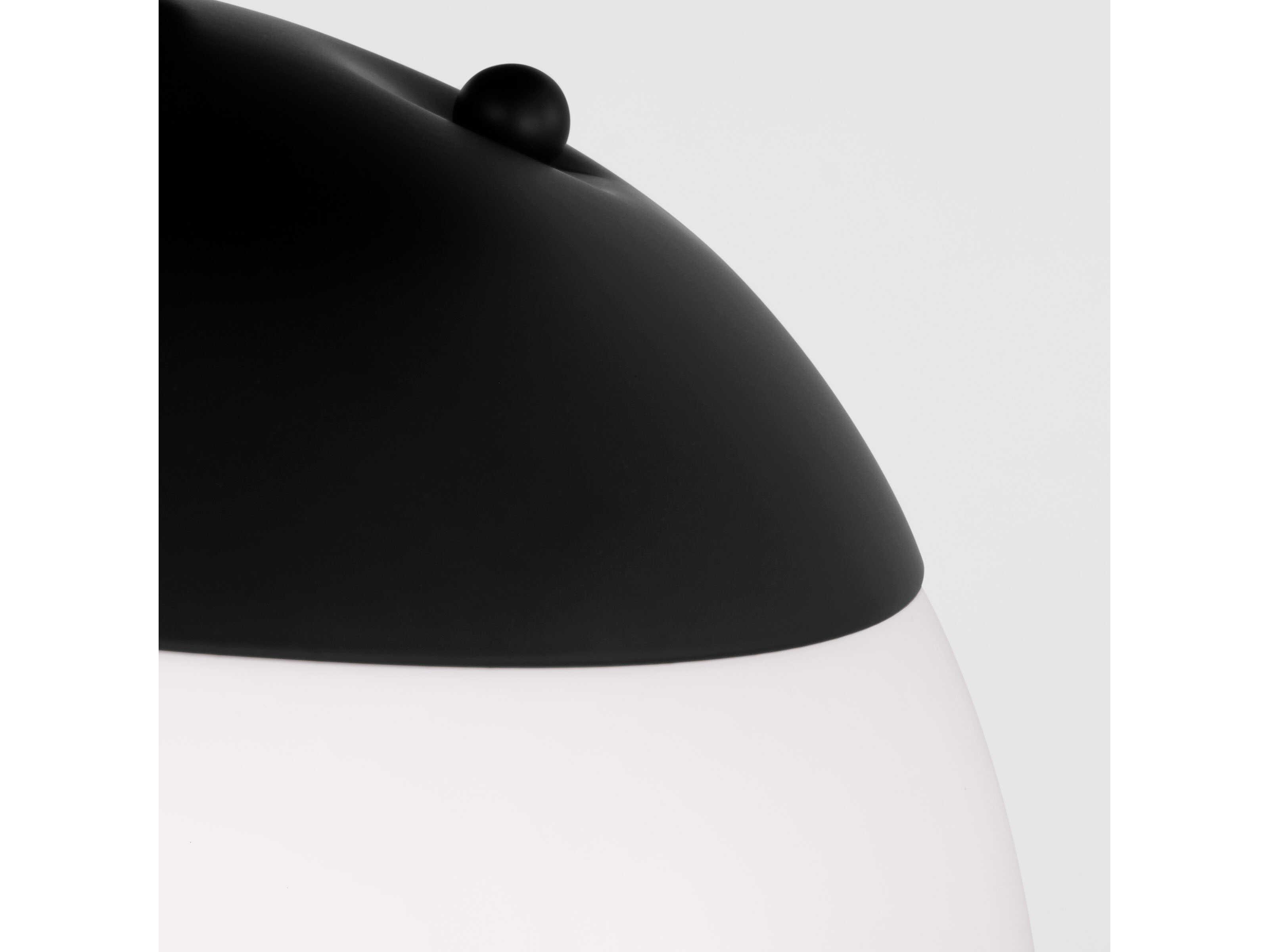 Visual Comfort Studio Leo 1-Light Midnight Black Globe Semi Flush Mount