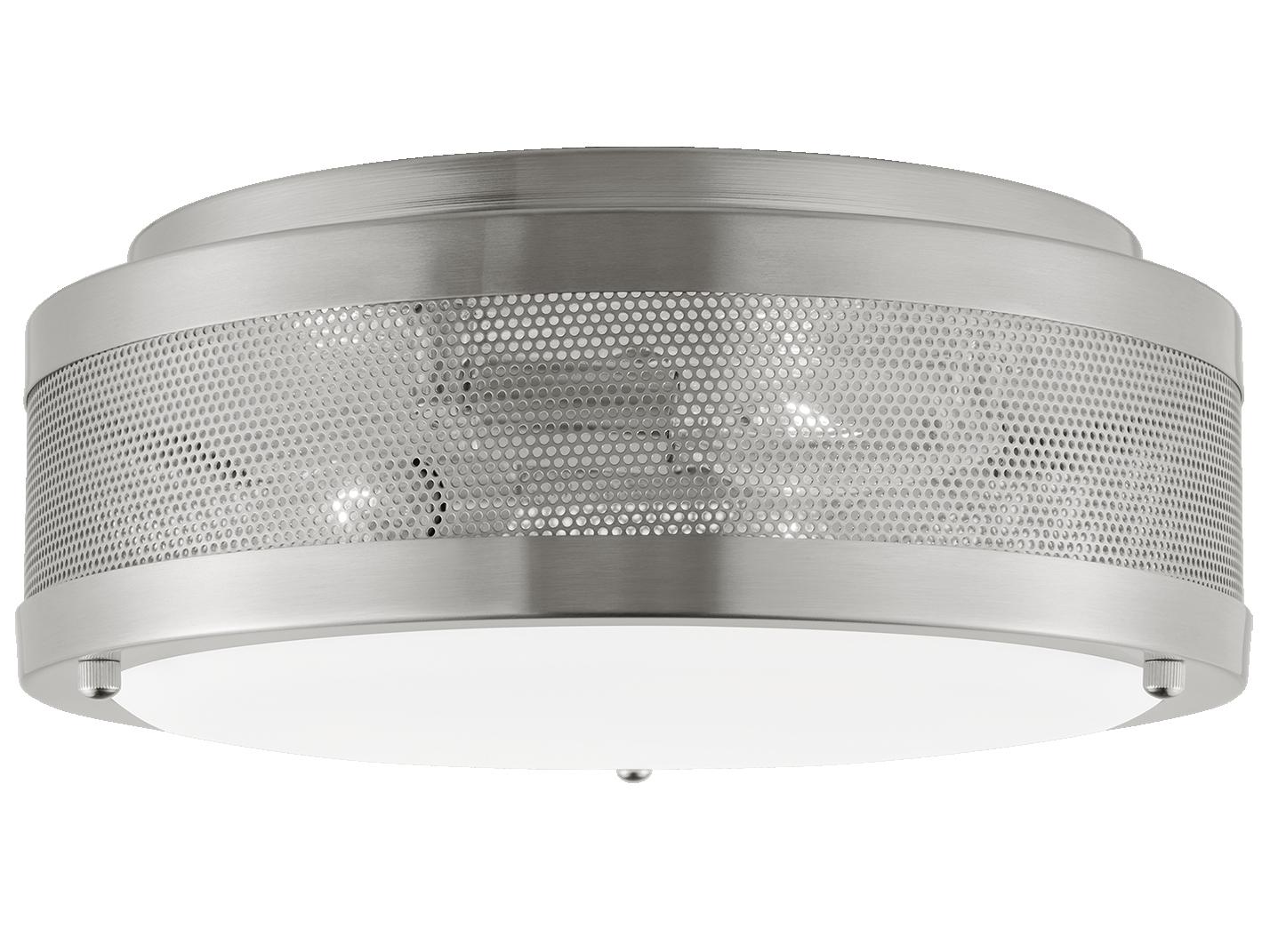 Visual Comfort Studio Vander 3-Light Brushed Nickel Flush Mount