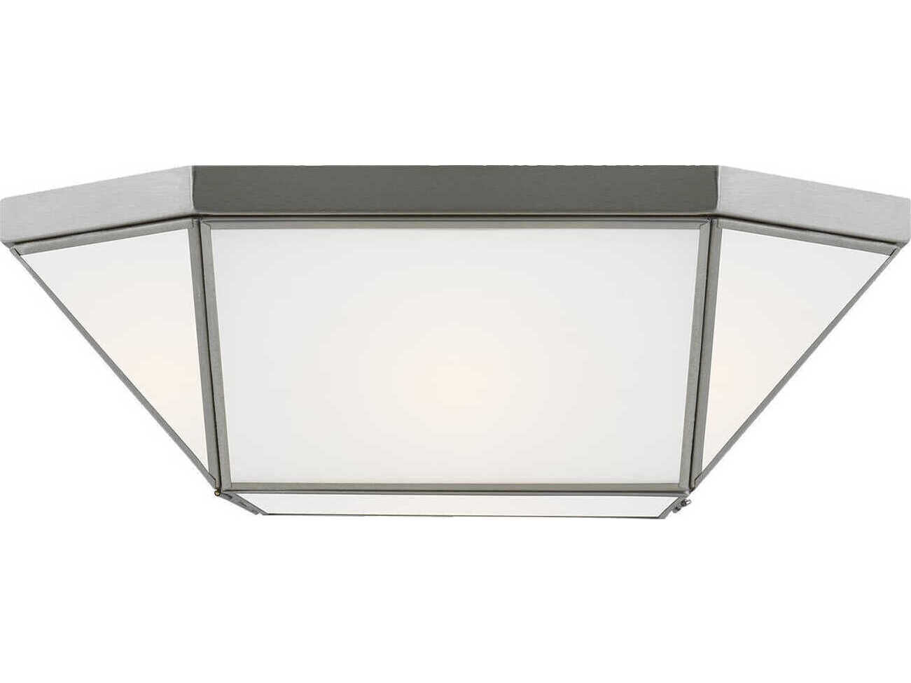 Visual Comfort Studio Morrison 2-Light Brushed Nickel Geometric Flush Mount