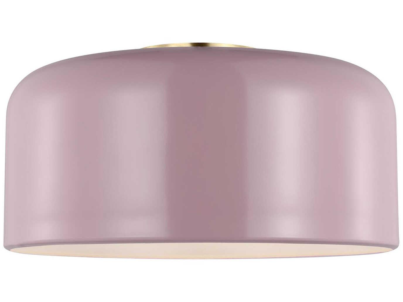 Visual Comfort Studio Malone 1-Light Rose Pink Dome Flush Mount