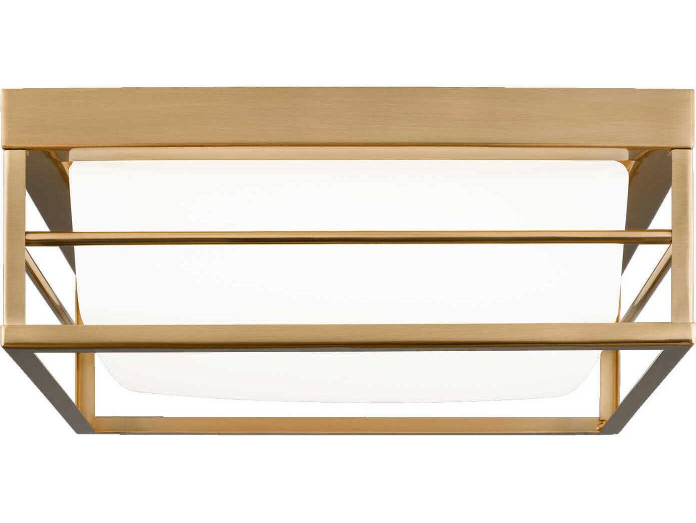 Visual Comfort Studio Dearborn 1-Light Satin Brass Flush Mount