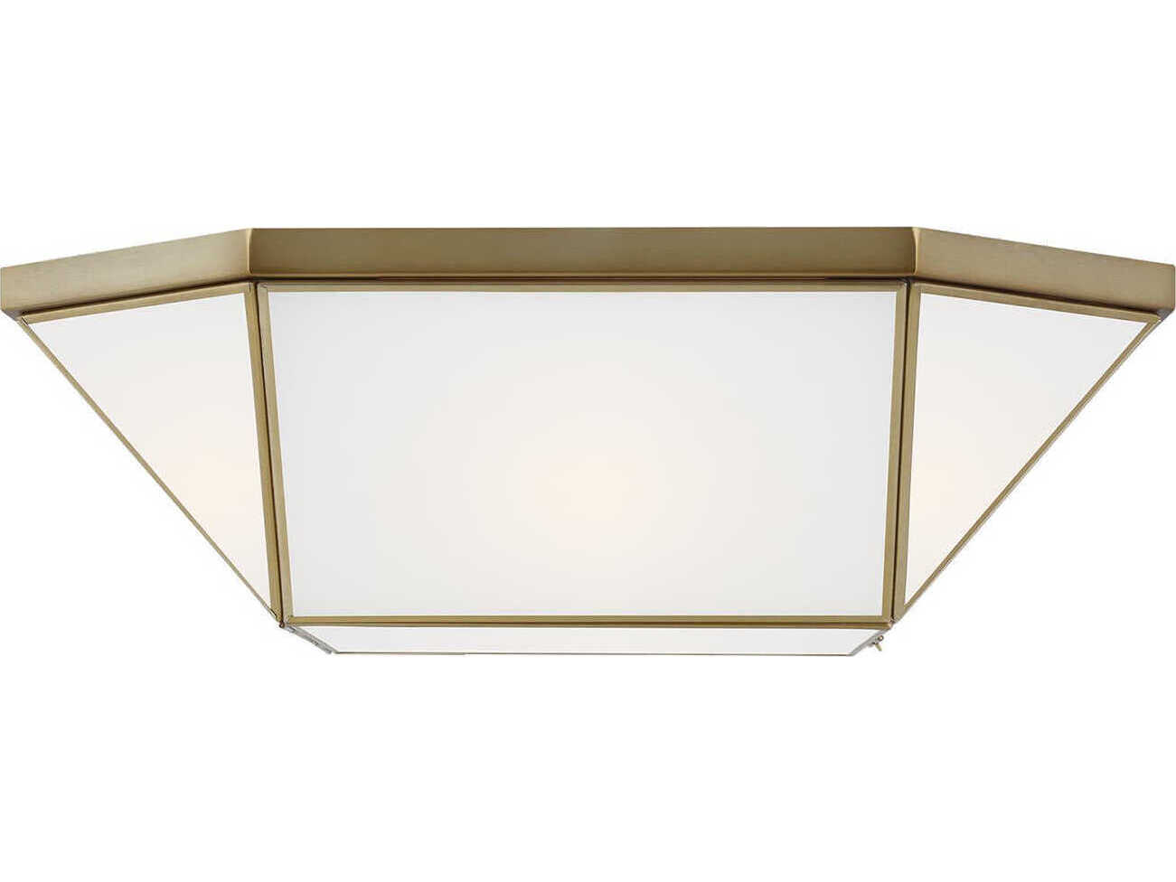 Visual Comfort Studio Morrison 4-Light Satin Brass Geometric Flush Mount