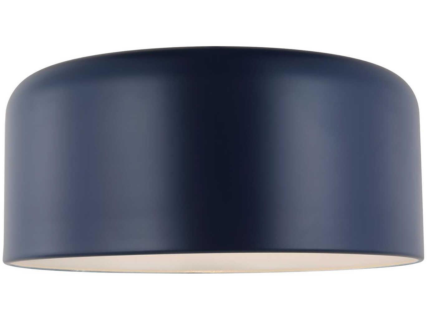 Visual Comfort Studio Malone 1-Light Navy Blue Dome Flush Mount
