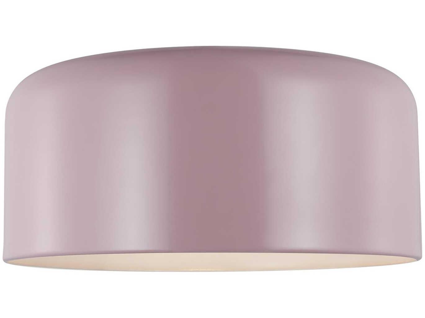Visual Comfort Studio Malone 1-Light Rose Pink Dome Flush Mount