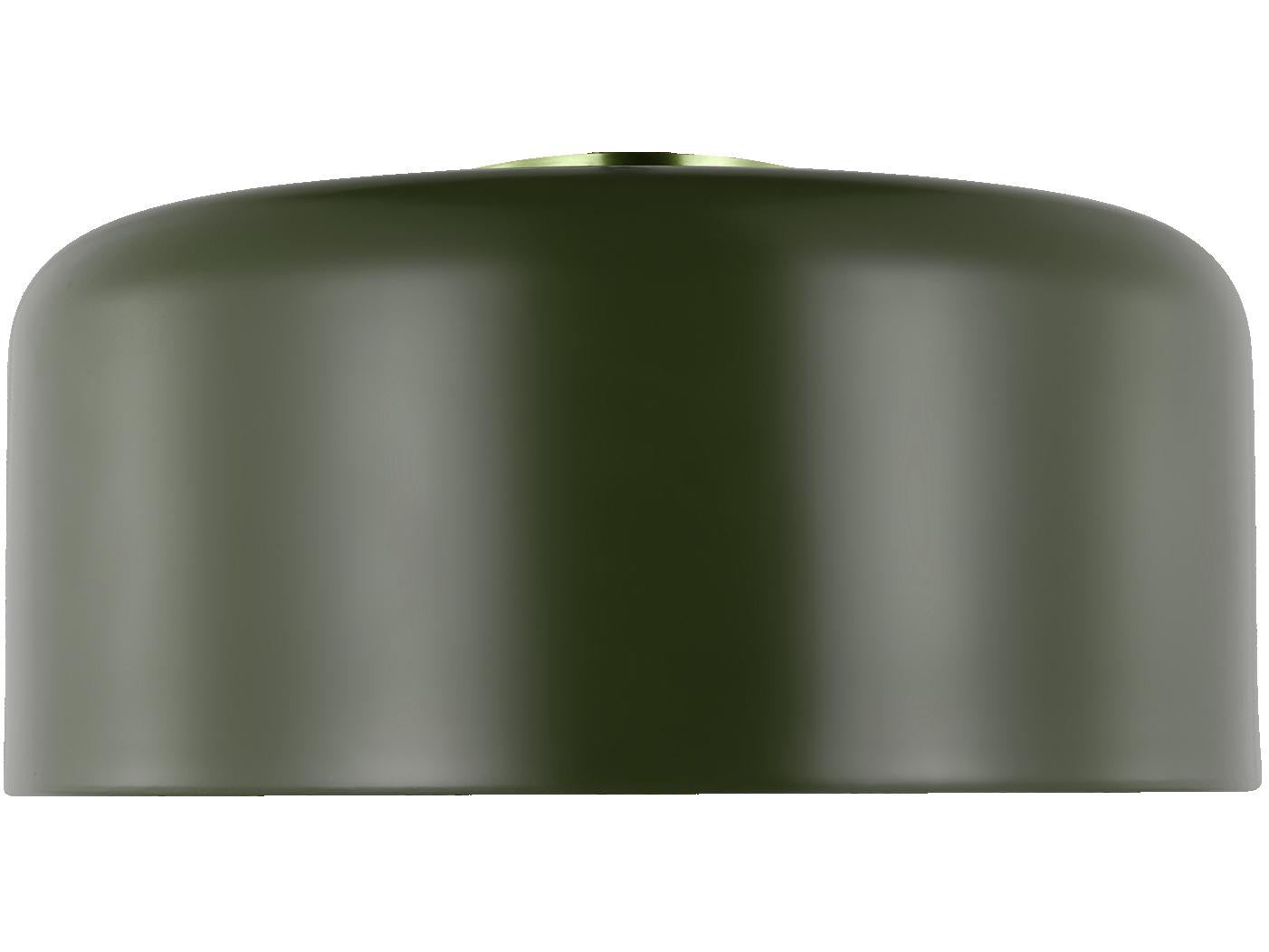 Visual Comfort Studio Malone 1-Light Olive Green Dome Flush Mount