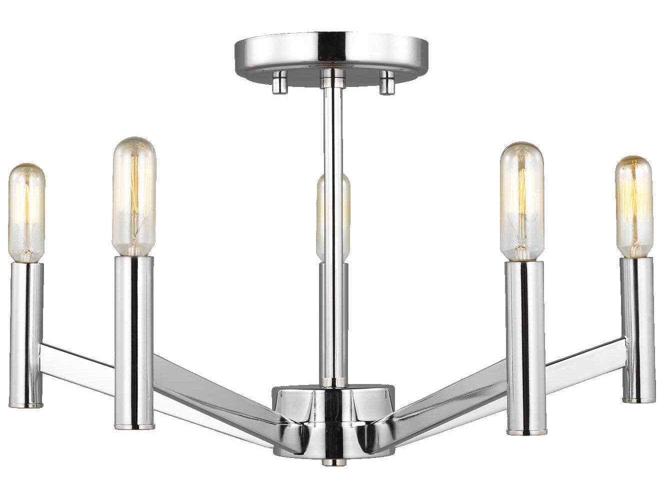 Visual Comfort Studio Vector 5-Light Chrome Semi Flush Mount