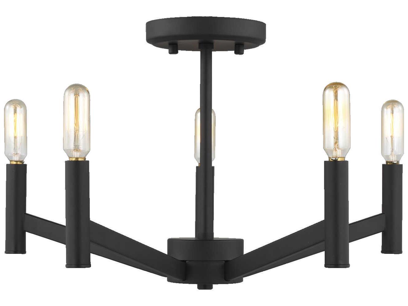 Visual Comfort Studio Vector 5-Light Midnight Black Semi Flush Mount
