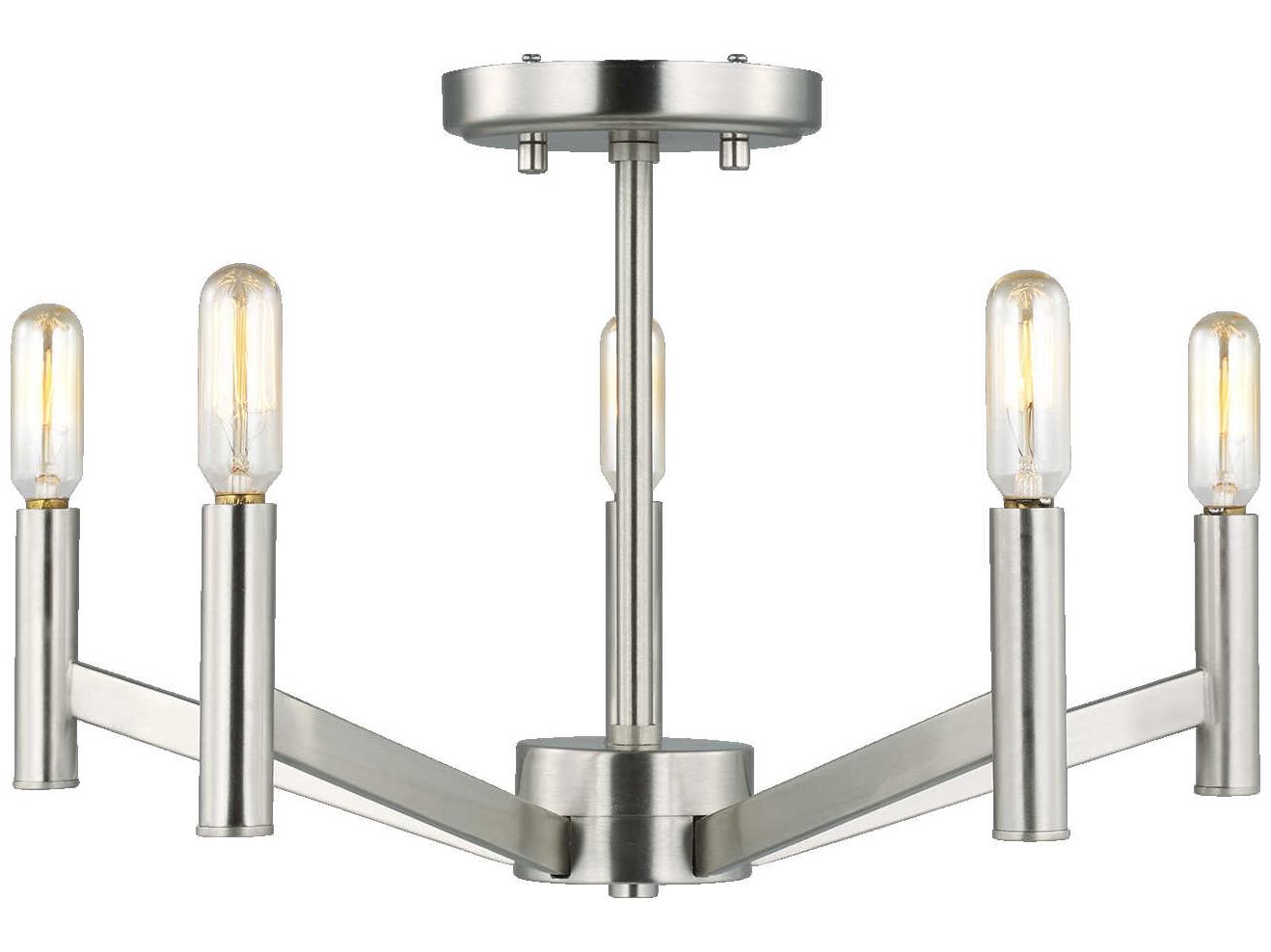 Visual Comfort Studio Vector 5-Light Brushed Nickel Semi Flush Mount