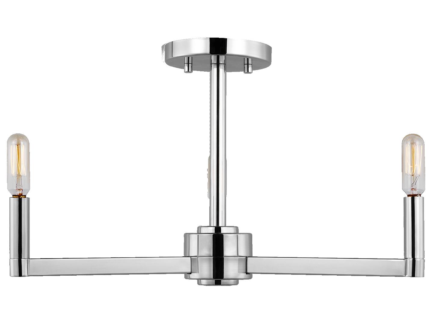 Visual Comfort Studio Fullton 3-Light Chrome Semi Flush Mount