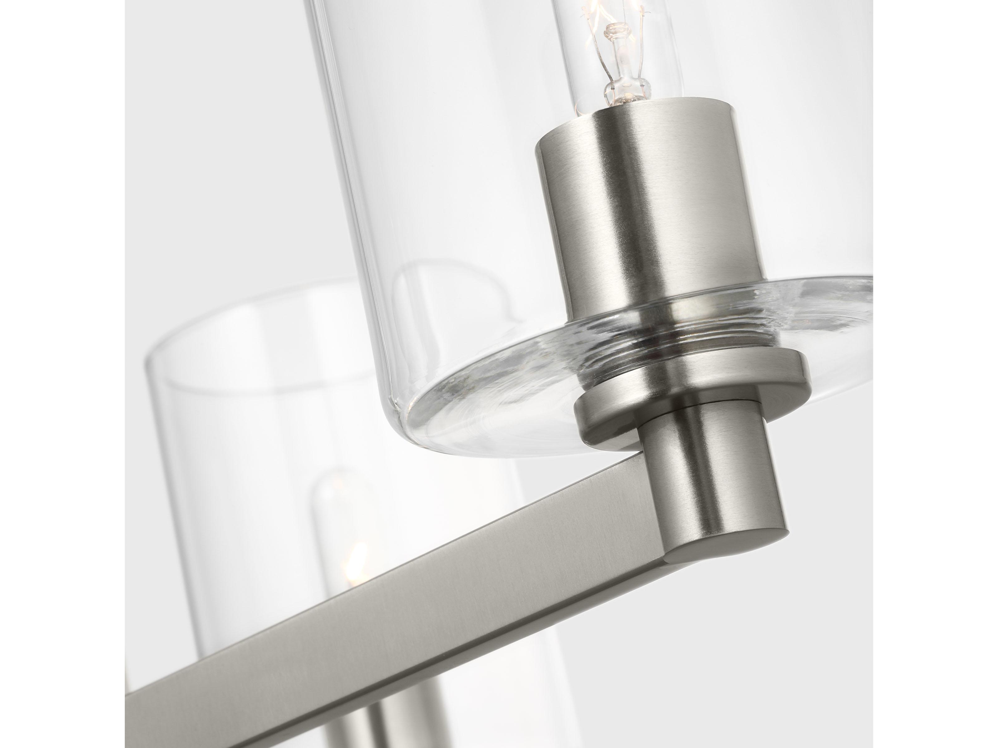 Visual Comfort Studio Fullton 3-Light Brushed Nickel Cylinder Semi Flush Mount