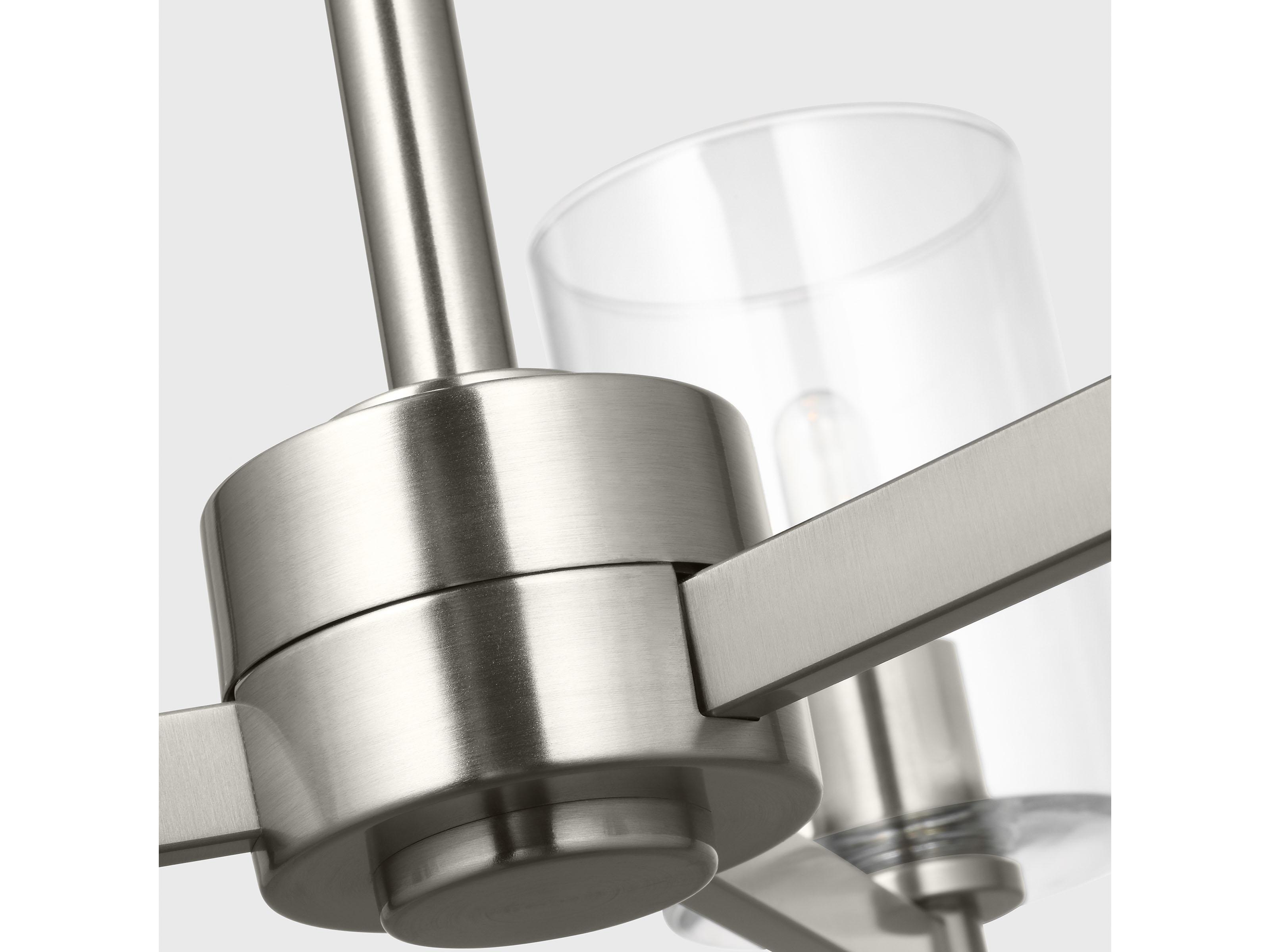 Visual Comfort Studio Fullton 3-Light Brushed Nickel Cylinder Semi Flush Mount