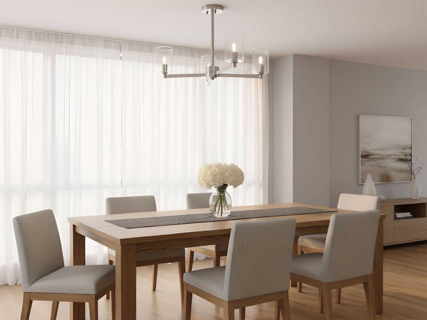 Visual Comfort Studio Fullton 3-Light Brushed Nickel Cylinder Semi Flush Mount