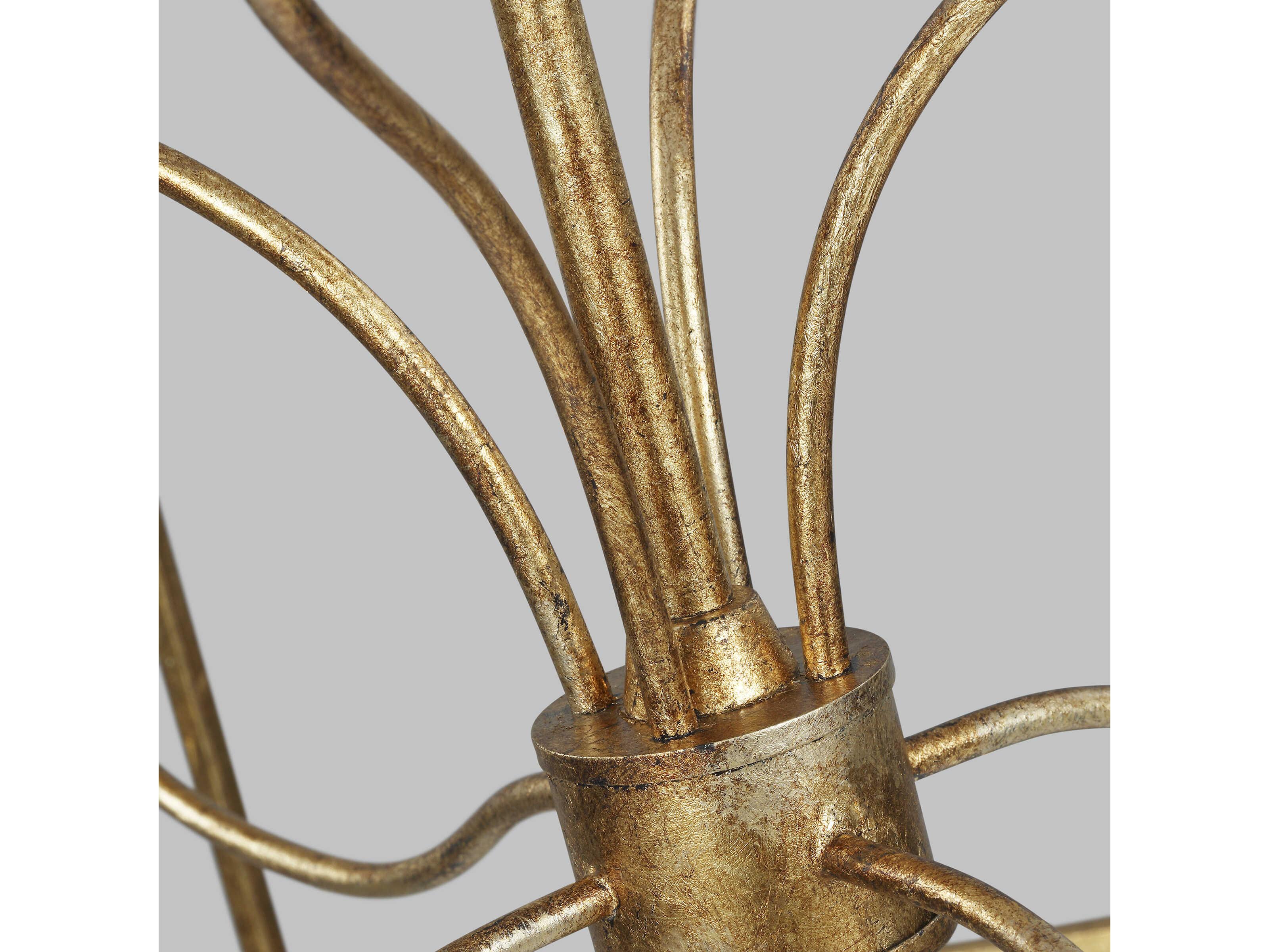 Visual Comfort Studio Bantry House 8-Light Antique Gild Gold Candelabra Lantern Tiered Chandelier