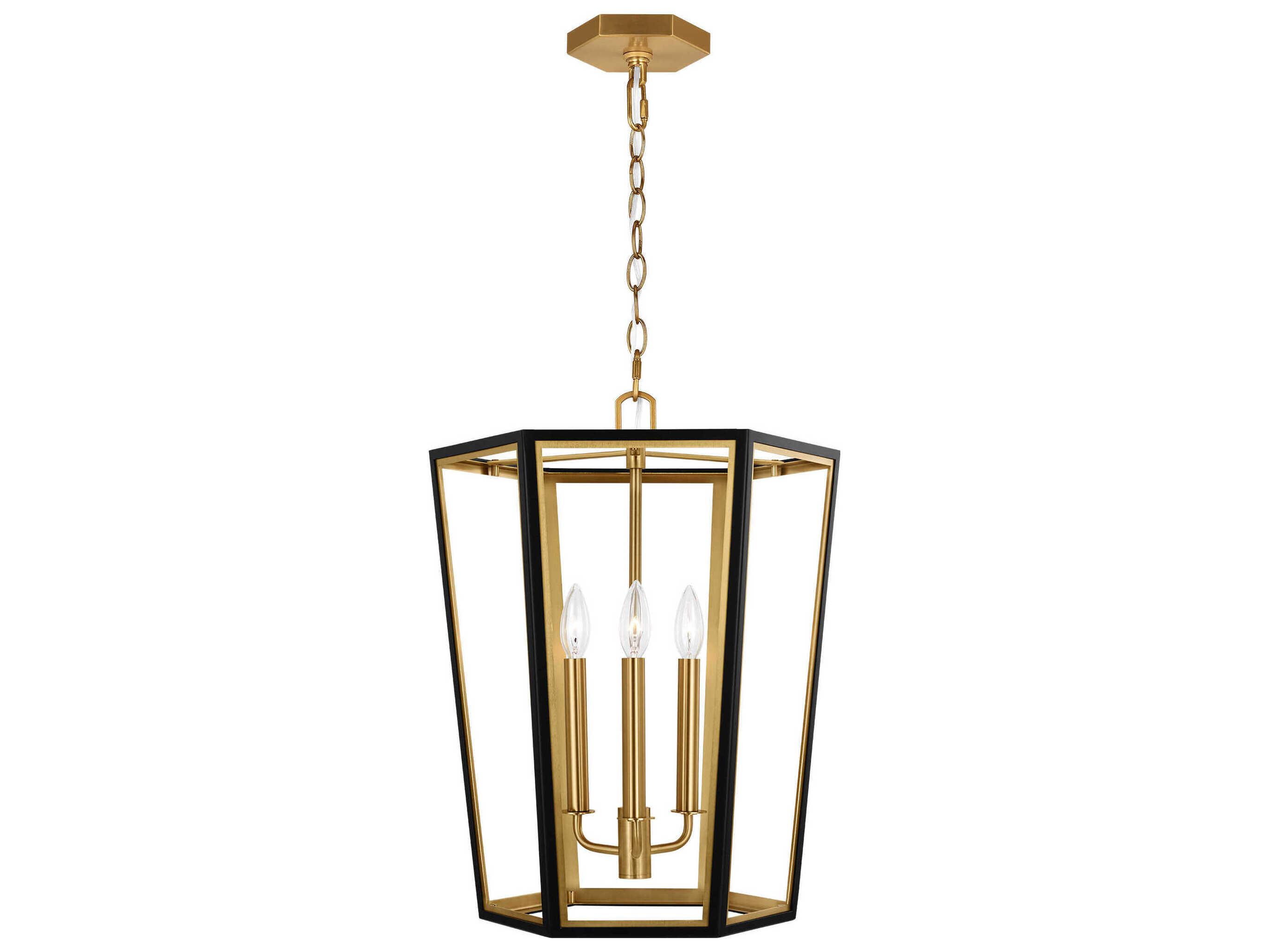 Visual Comfort Studio Curt 3-Light Midnight Black Lantern Chandelier