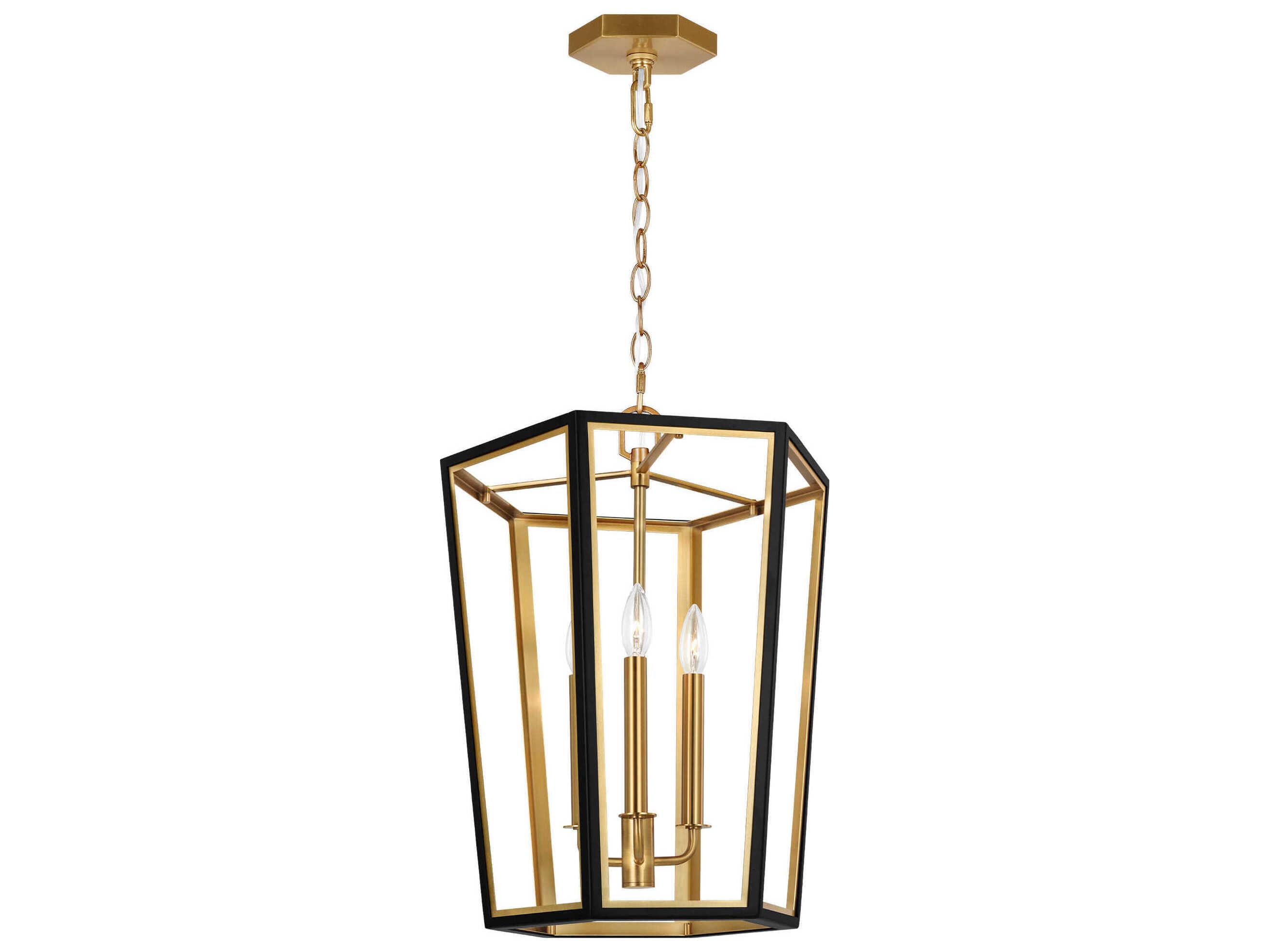 Visual Comfort Studio Curt 3-Light Midnight Black Lantern Chandelier