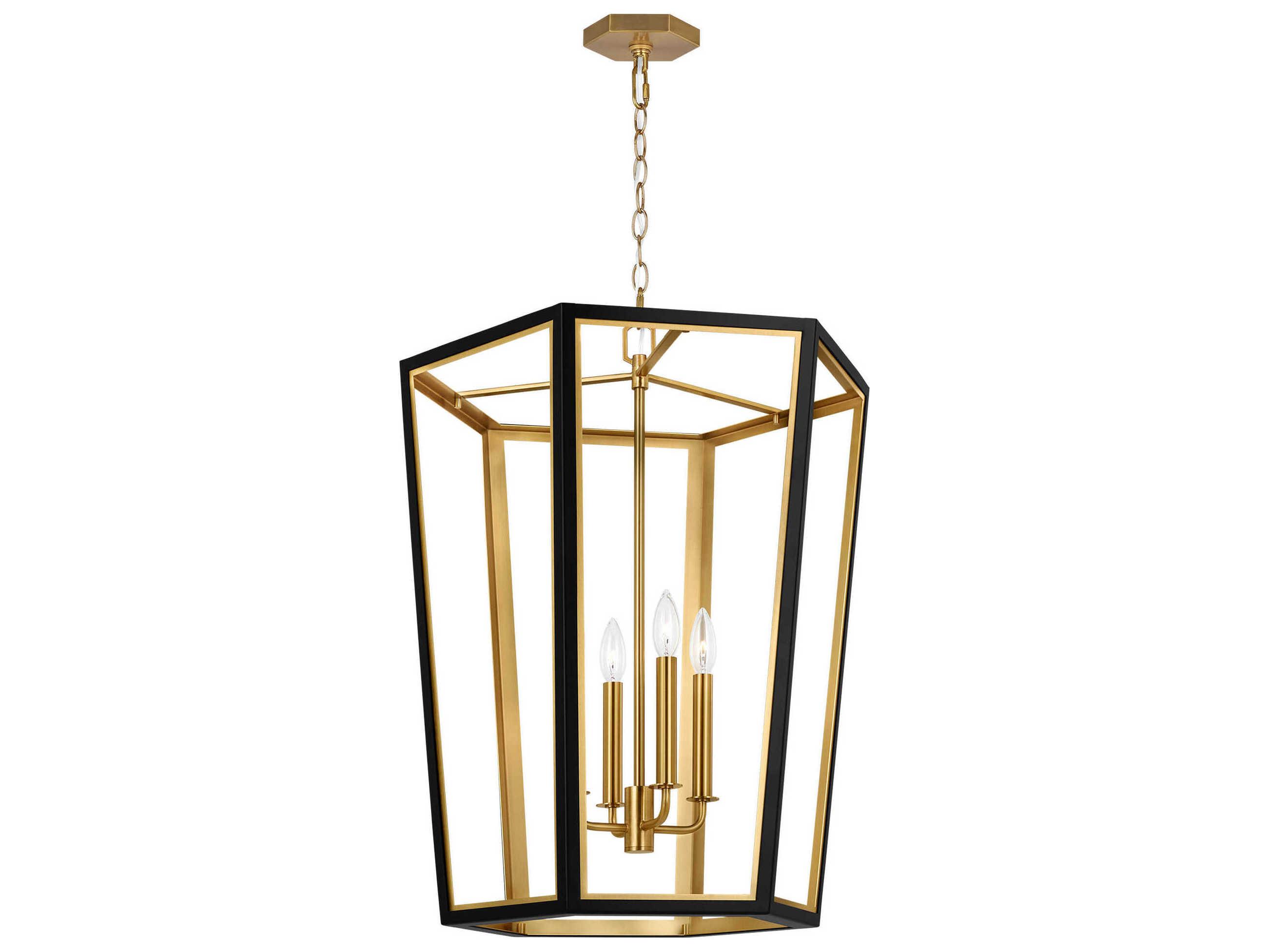 Visual Comfort Studio Curt 4-Light Midnight Black Lantern Chandelier