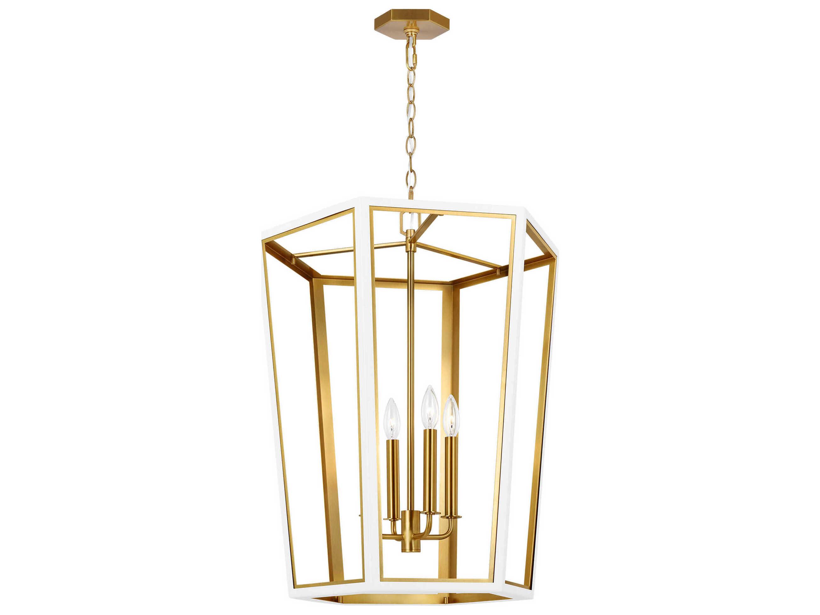 Visual Comfort Studio Curt 4-Light Matte White Lantern Chandelier