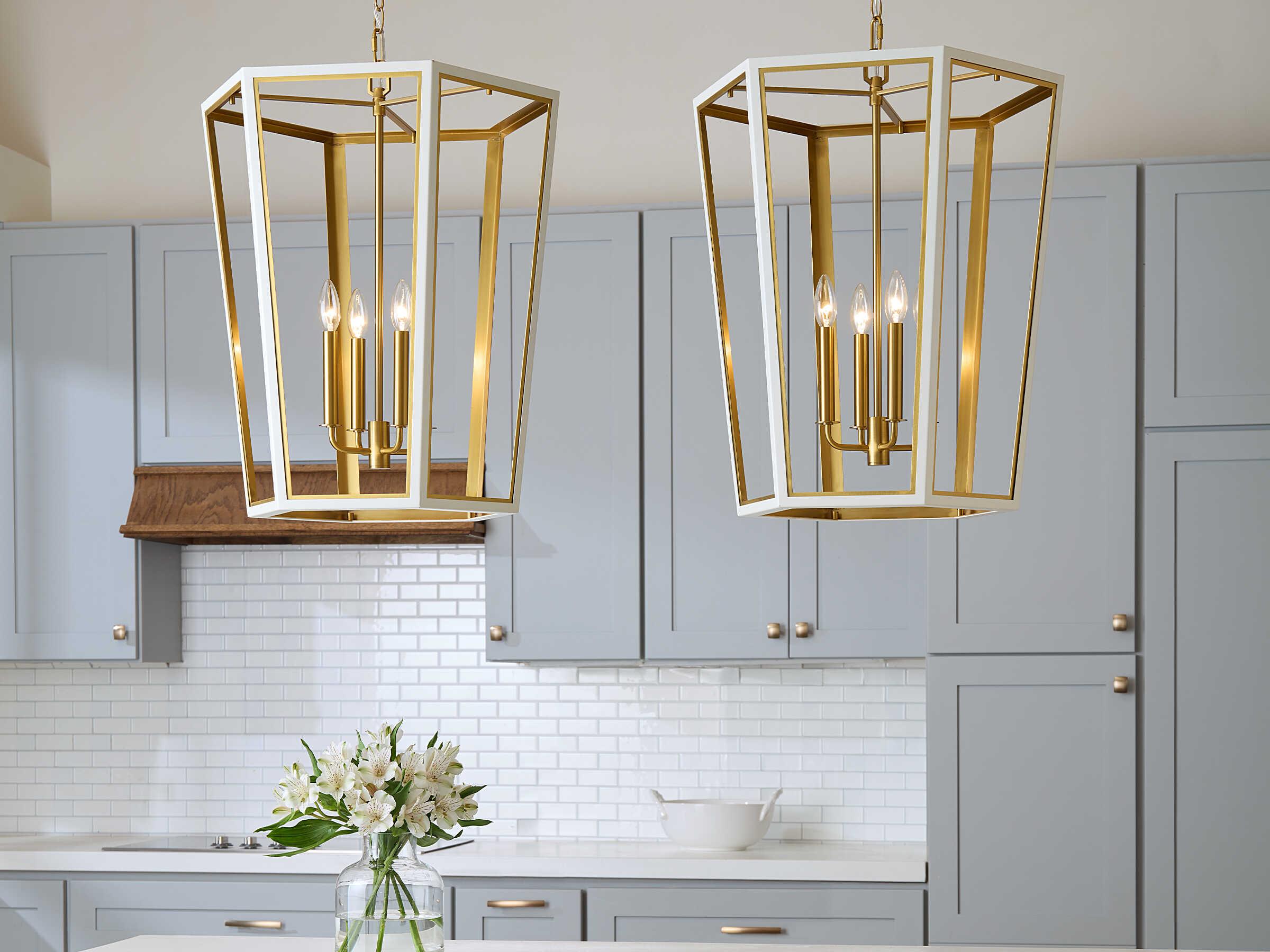 Visual Comfort Studio Curt 4-Light Matte White Lantern Chandelier