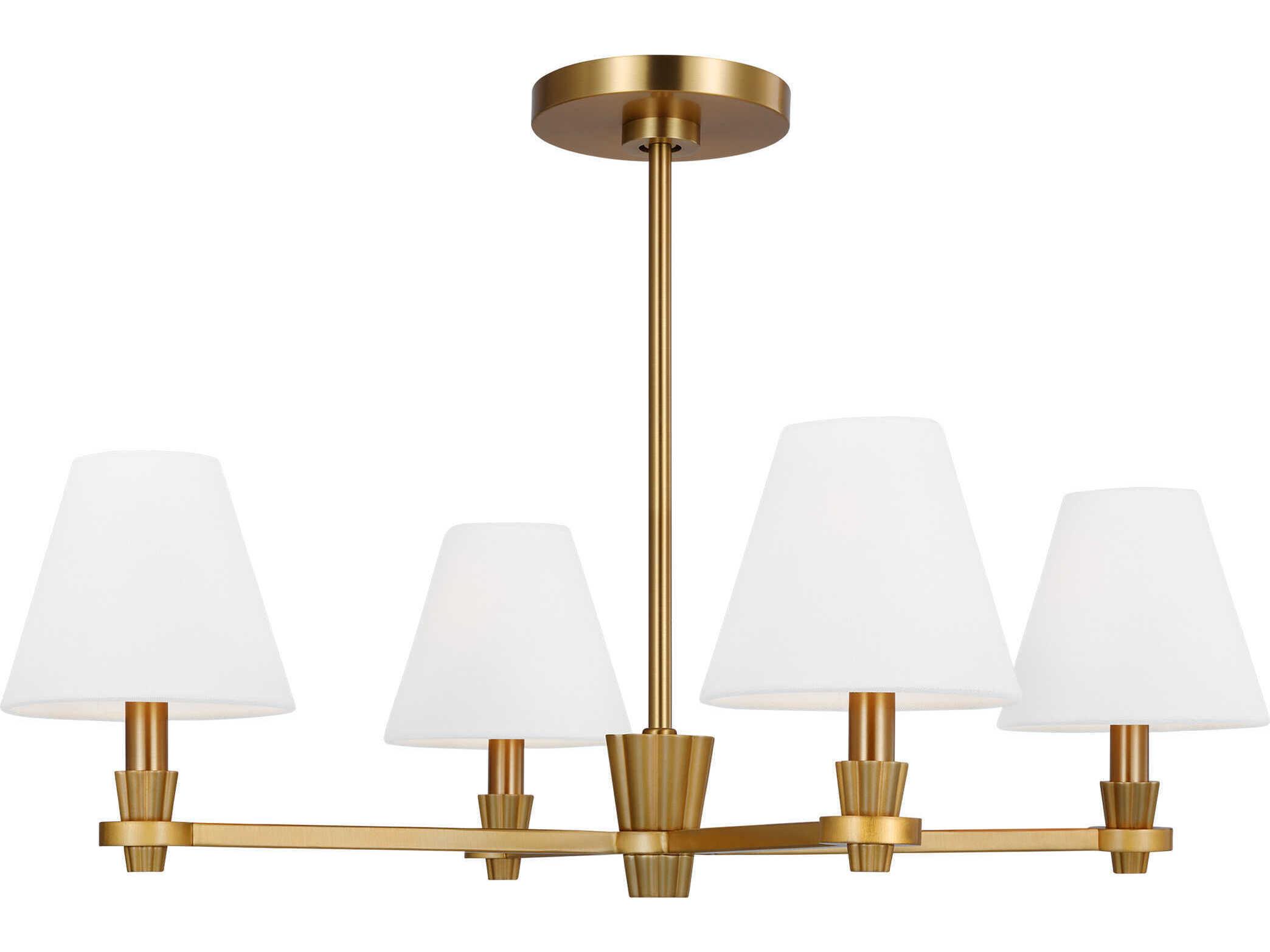 Visual Comfort Studio Paisley 4-Light Burnished Brass Empire Chandelier