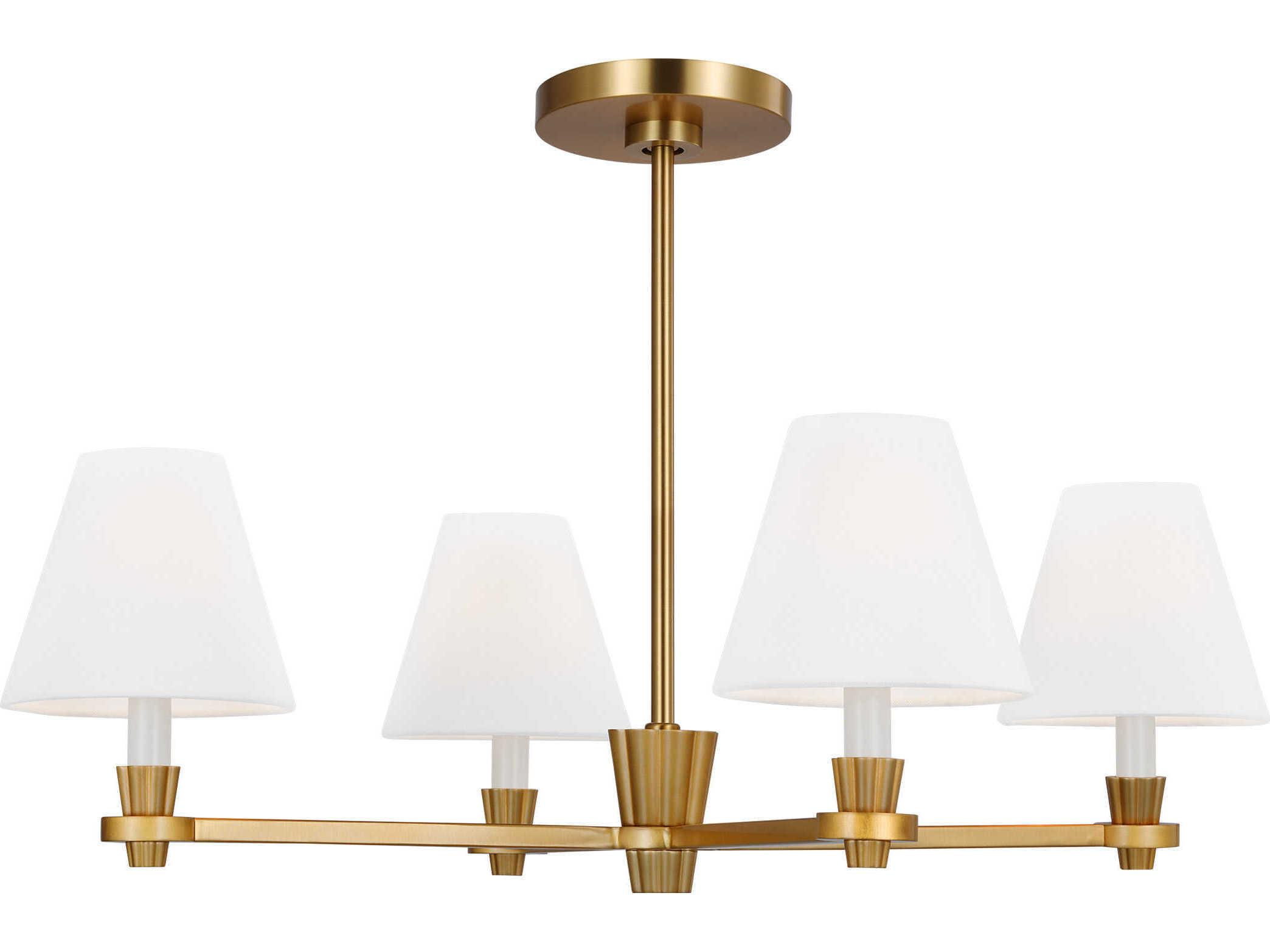 Visual Comfort Studio Paisley 4-Light Burnished Brass Empire Chandelier