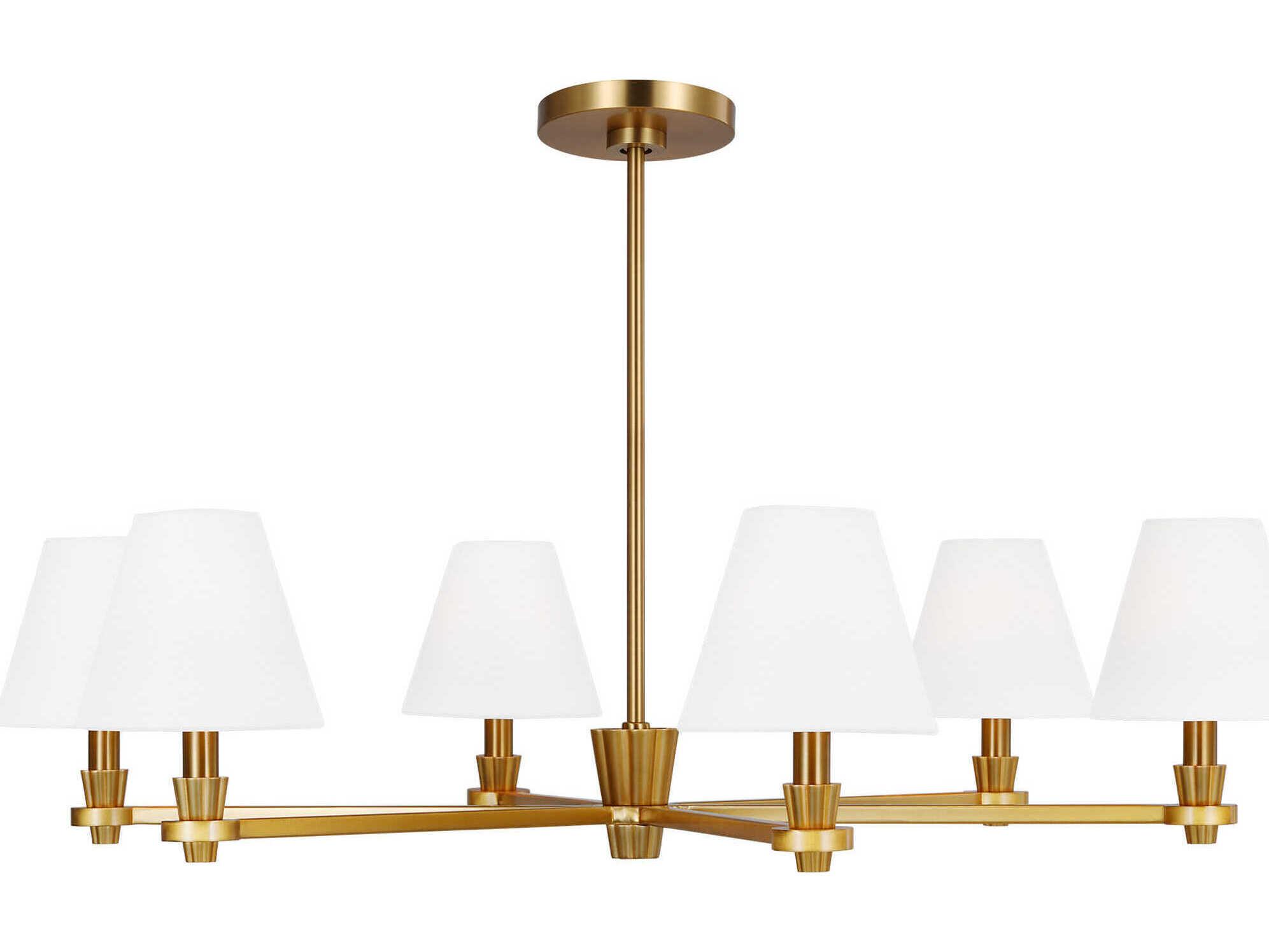 Visual Comfort Studio Paisley 6-Light Burnished Brass Empire Chandelier