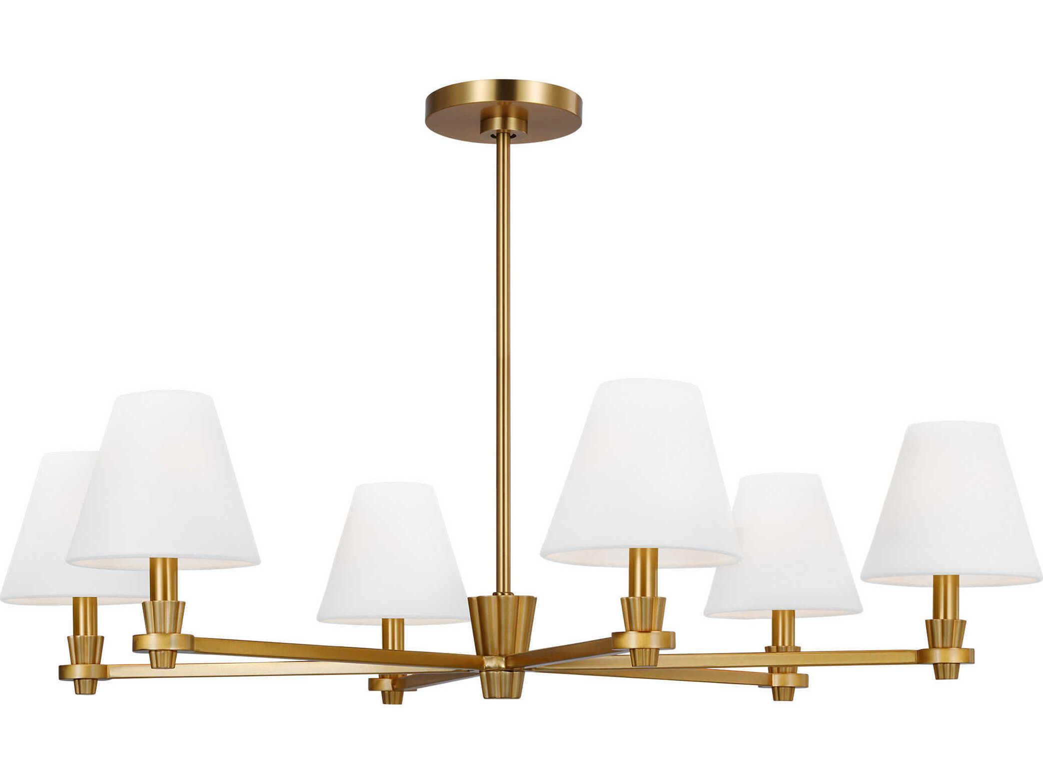 Visual Comfort Studio Paisley 6-Light Burnished Brass Empire Chandelier