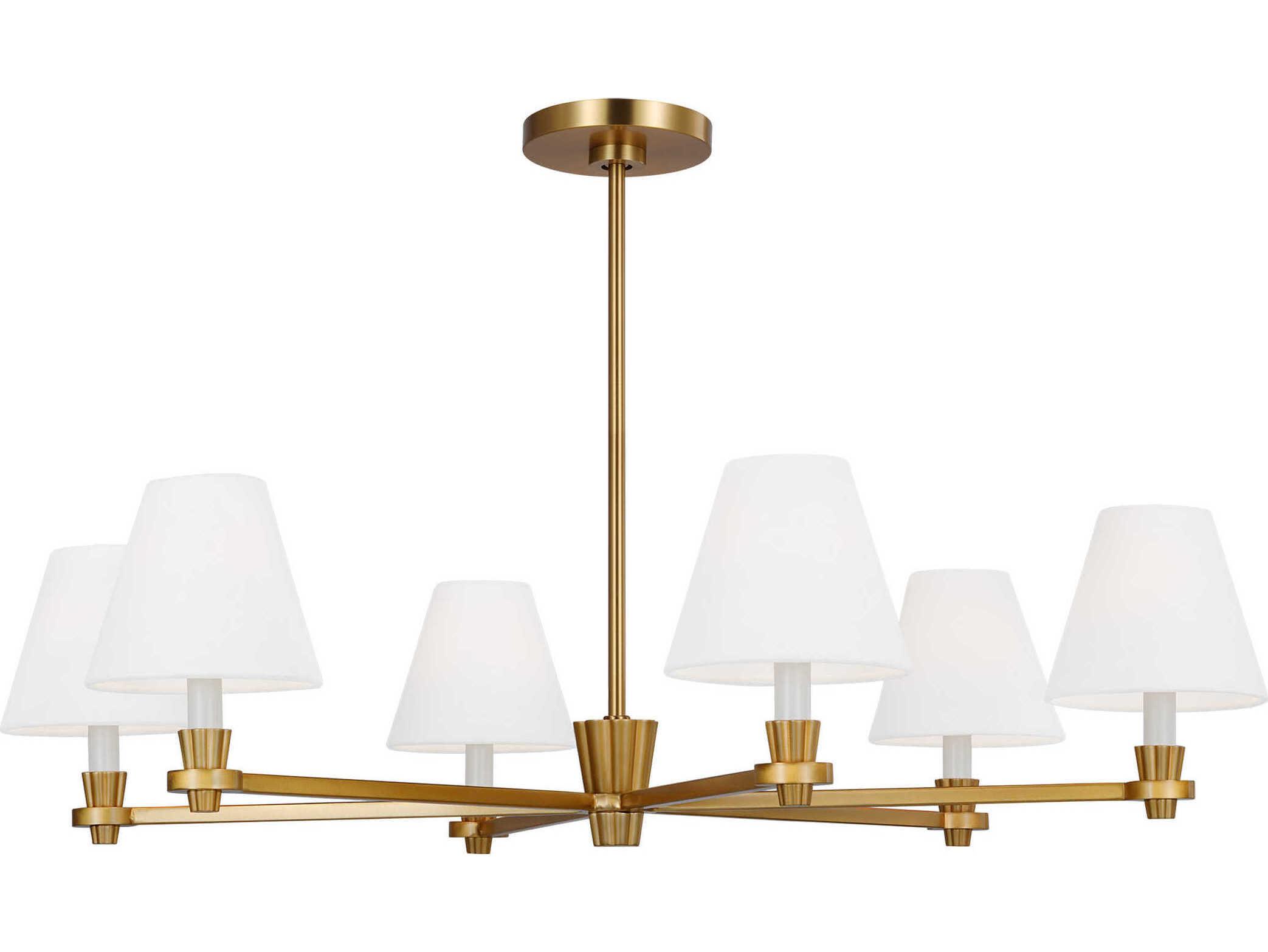 Visual Comfort Studio Paisley 6-Light Burnished Brass Empire Chandelier