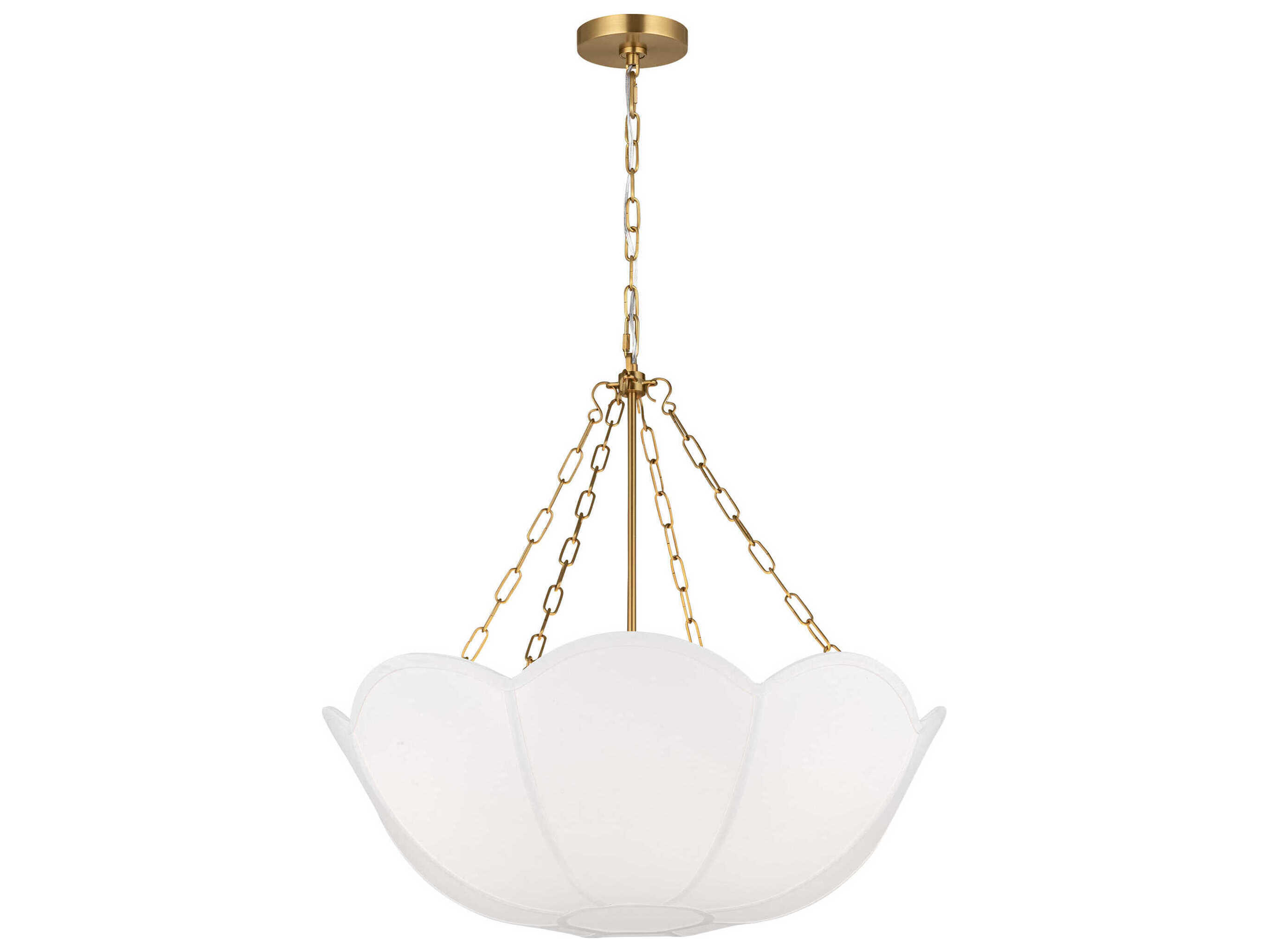Visual Comfort Studio Stassi 3-Light Burnished Brass Bowl Pendant