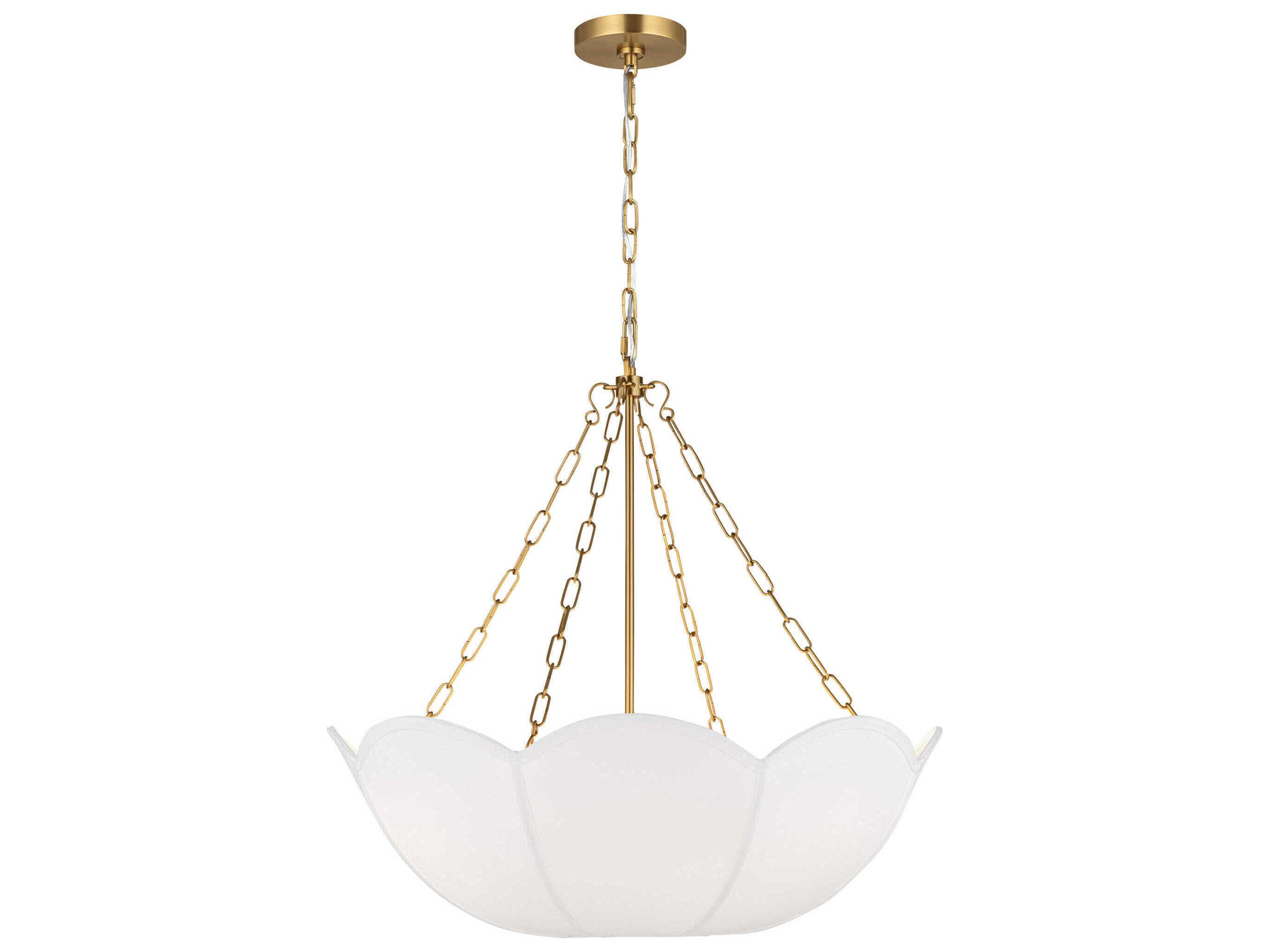 Visual Comfort Studio Stassi 3-Light Burnished Brass Bowl Pendant