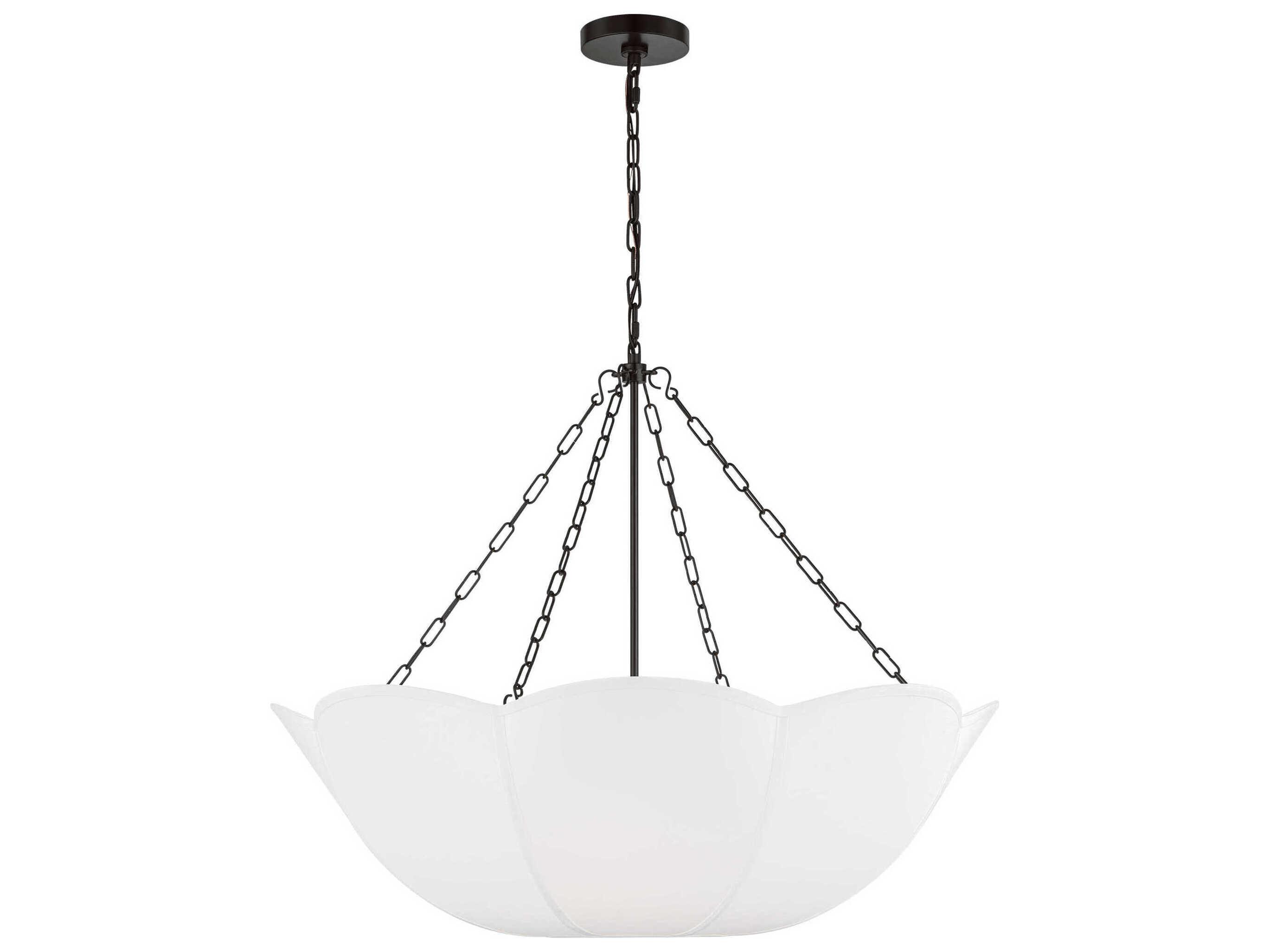 Visual Comfort Studio Stassi 4-Light Aged Iron Black Bowl Pendant