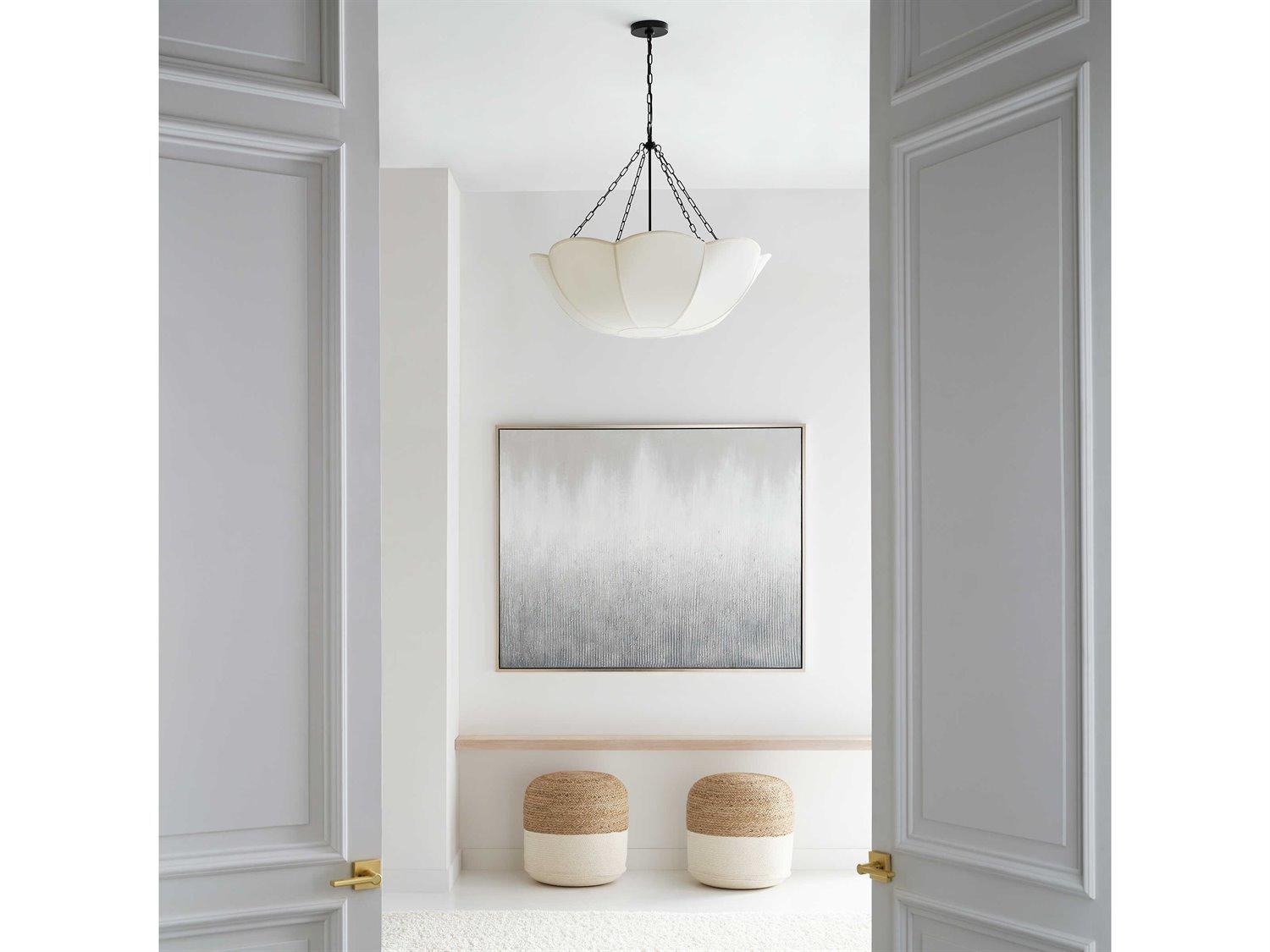 Visual Comfort Studio Stassi 4-Light Aged Iron Black Bowl Pendant