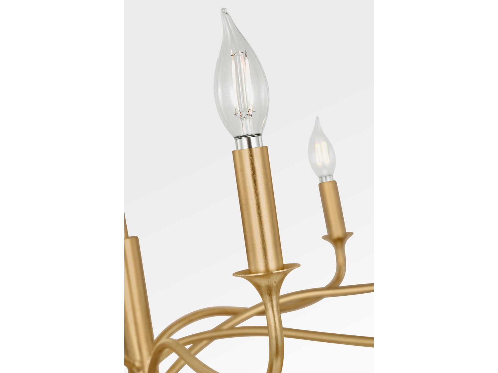 Visual Comfort Studio Chatsworth 8-Light Gild Gold Candelabra Chandelier