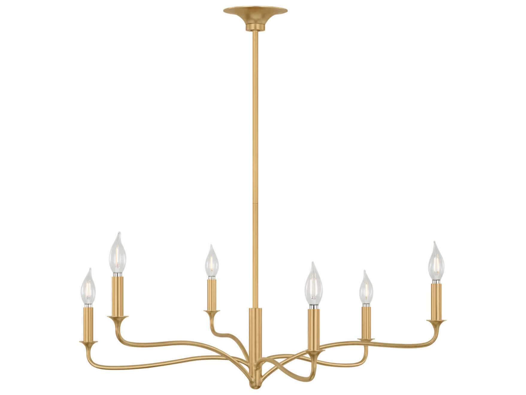 Visual Comfort Studio Chatsworth 6-Light Gild Gold Candelabra Chandelier