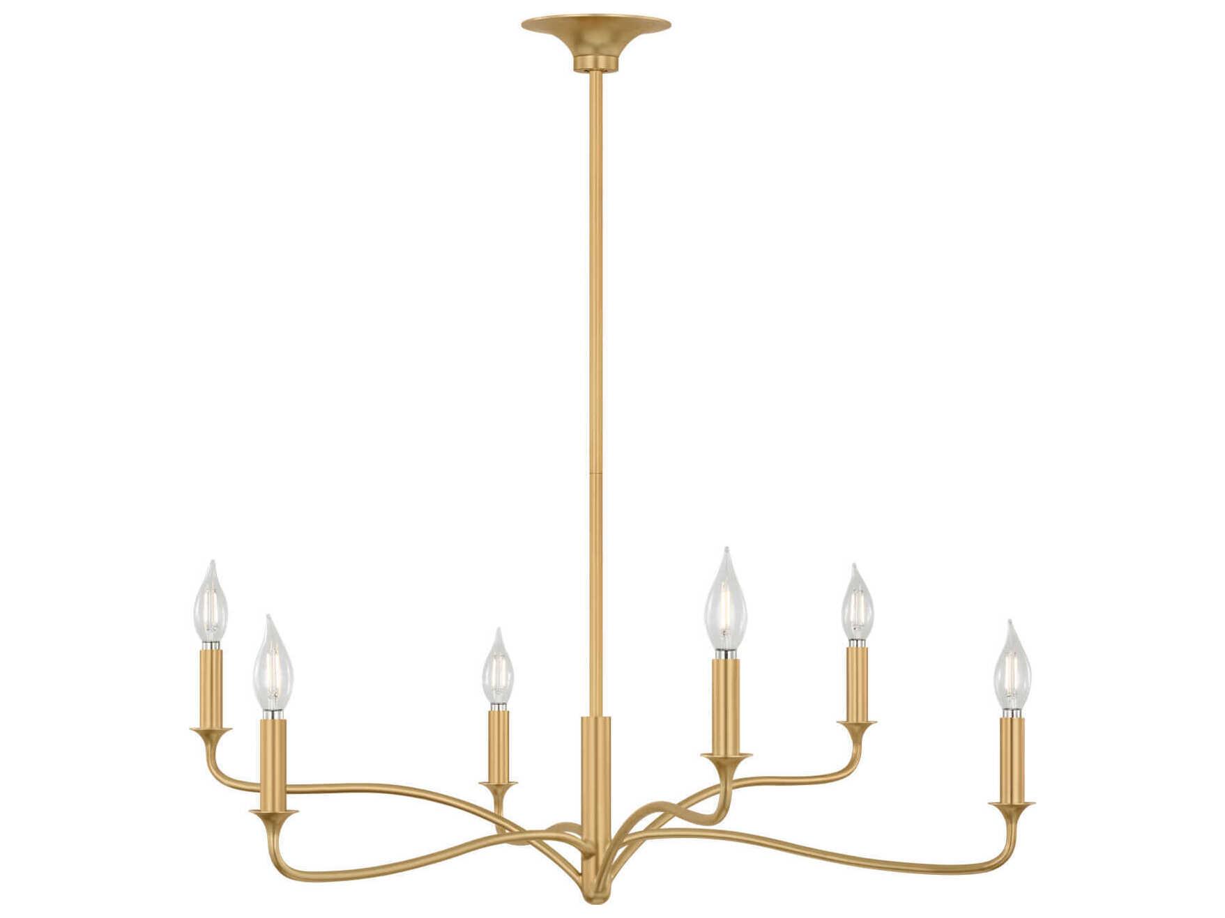 Visual Comfort Studio Chatsworth 6-Light Gild Gold Candelabra Chandelier