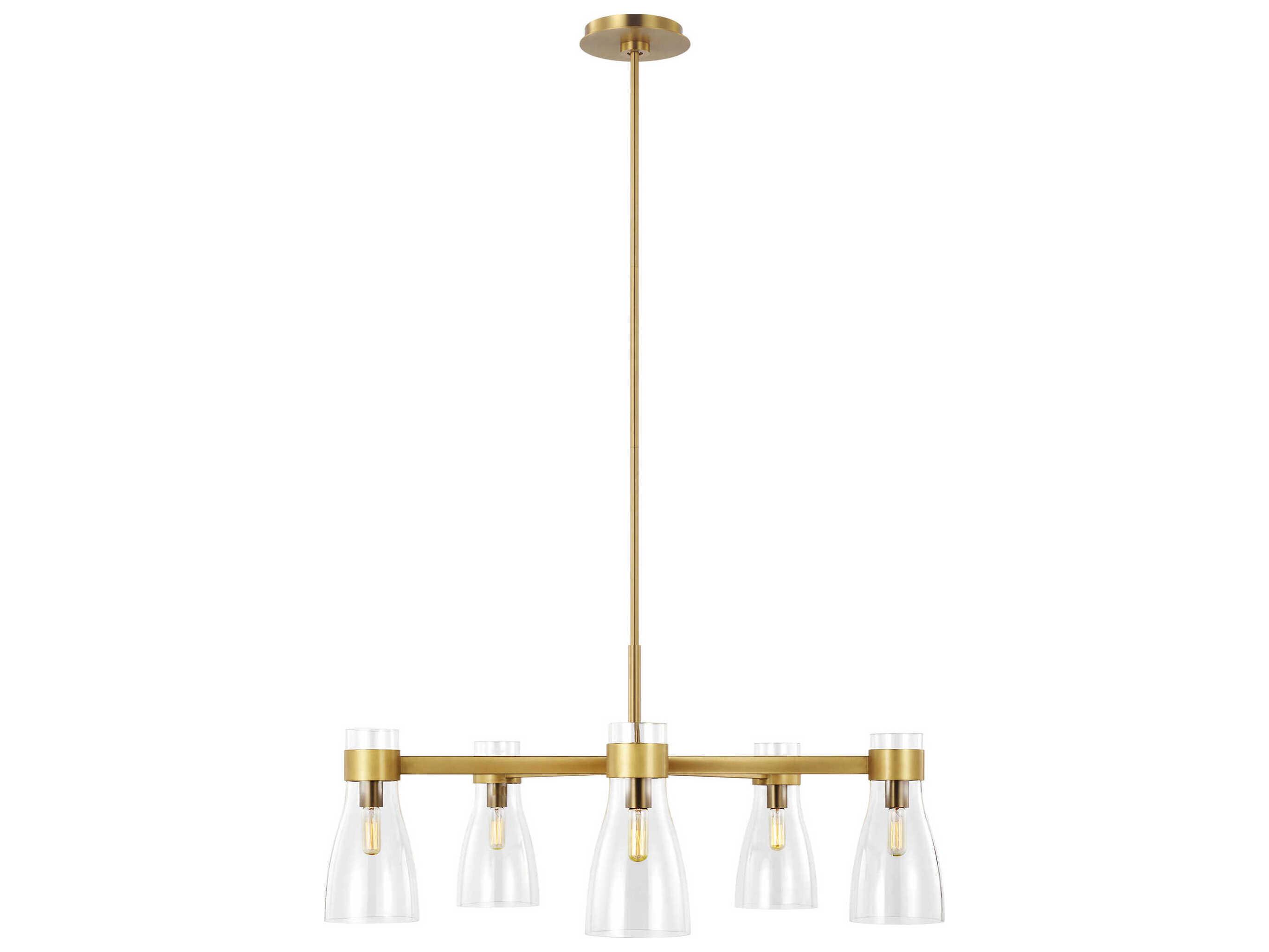 Visual Comfort Studio Moritz 5-Light Burnished Brass Chandelier