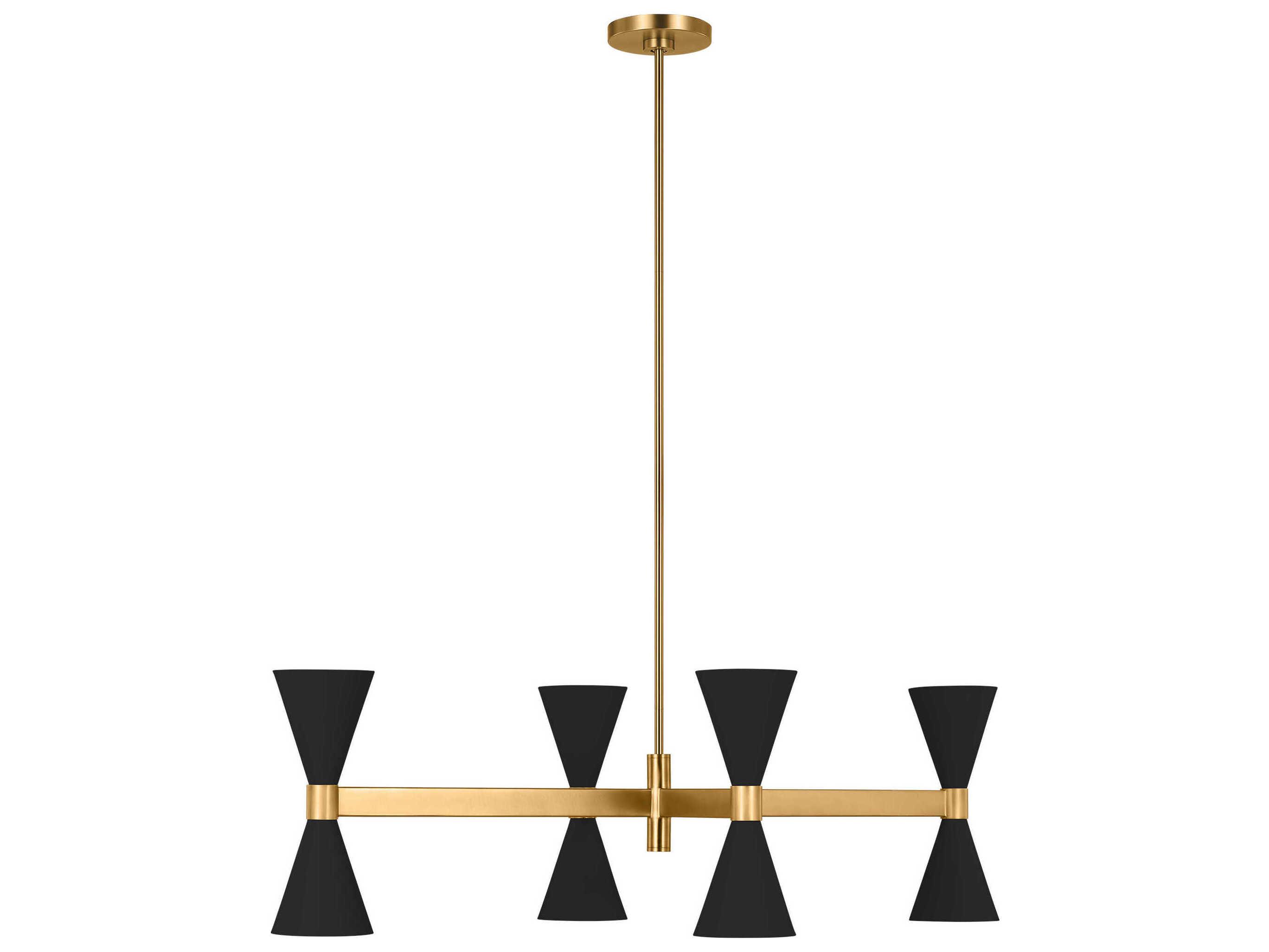 Visual Comfort Studio Albertine 8-Light Midnight Black Brass Island Pendant