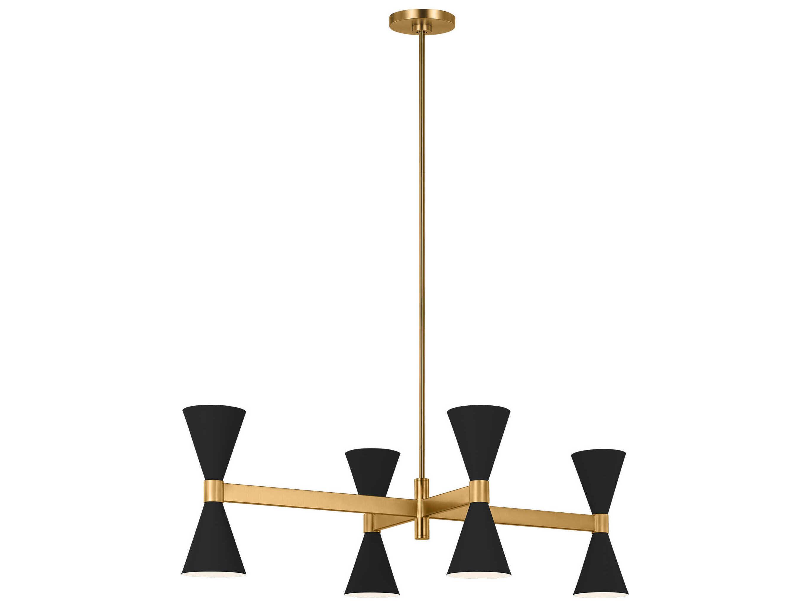 Visual Comfort Studio Albertine 8-Light Midnight Black Brass Island Pendant