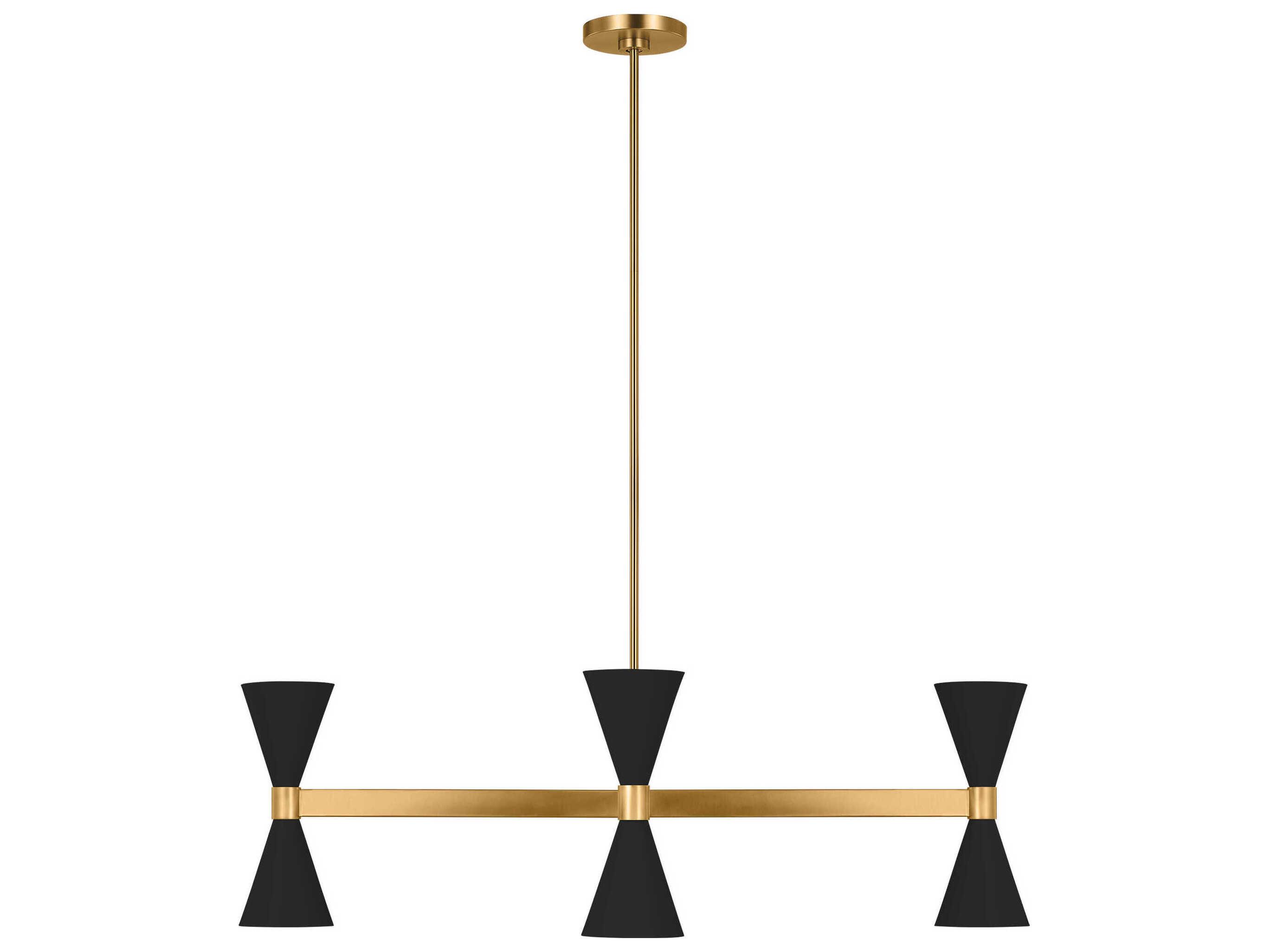 Visual Comfort Studio Albertine 8-Light Midnight Black Brass Island Pendant