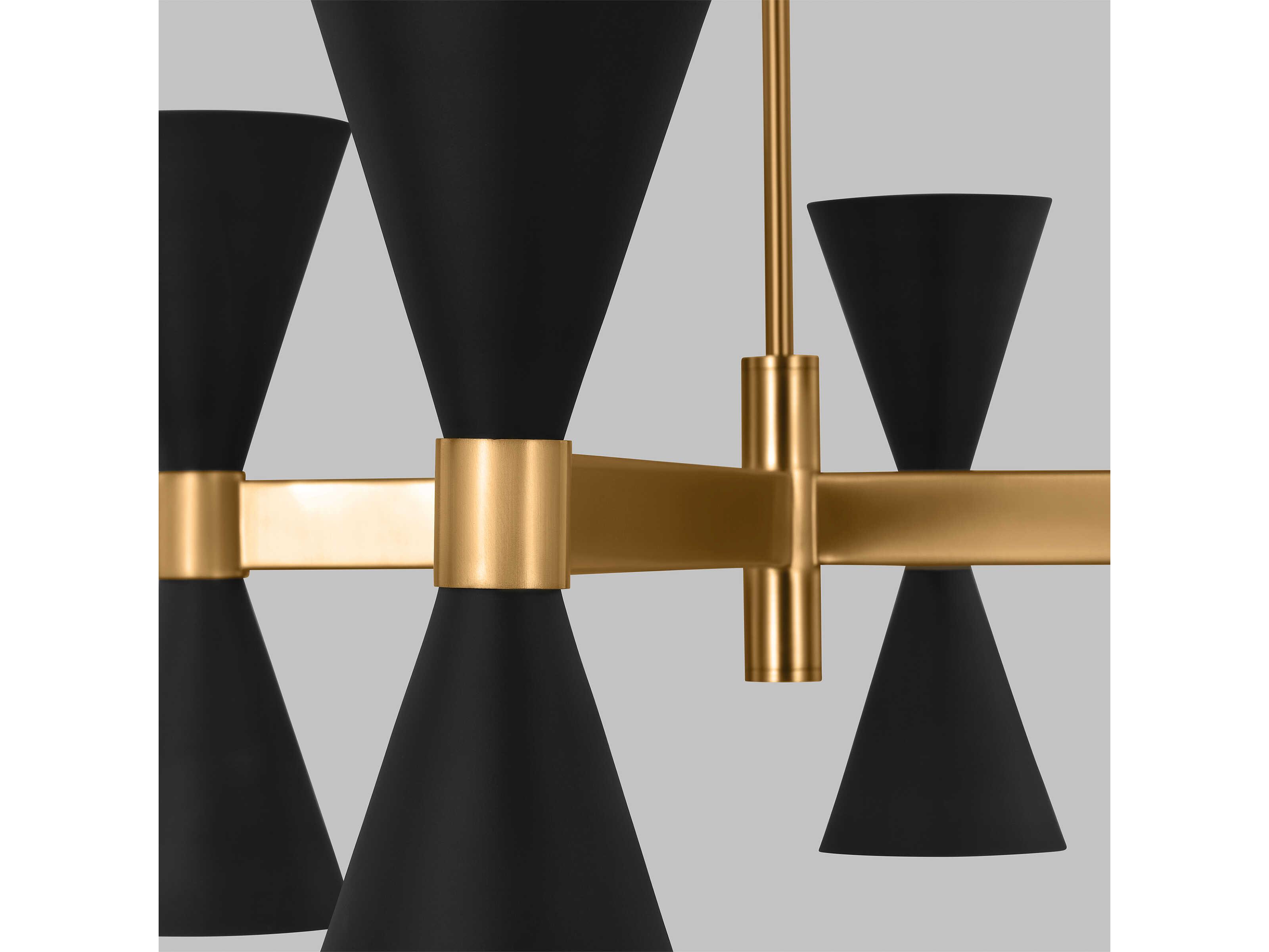 Visual Comfort Studio Albertine 8-Light Midnight Black Brass Island Pendant