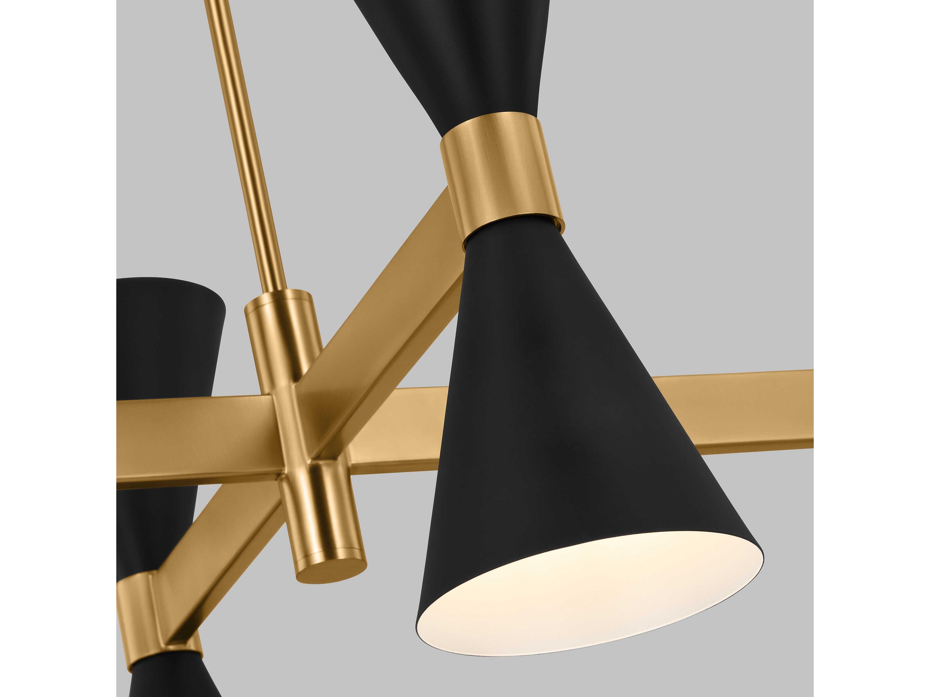 Visual Comfort Studio Albertine 8-Light Midnight Black Brass Island Pendant