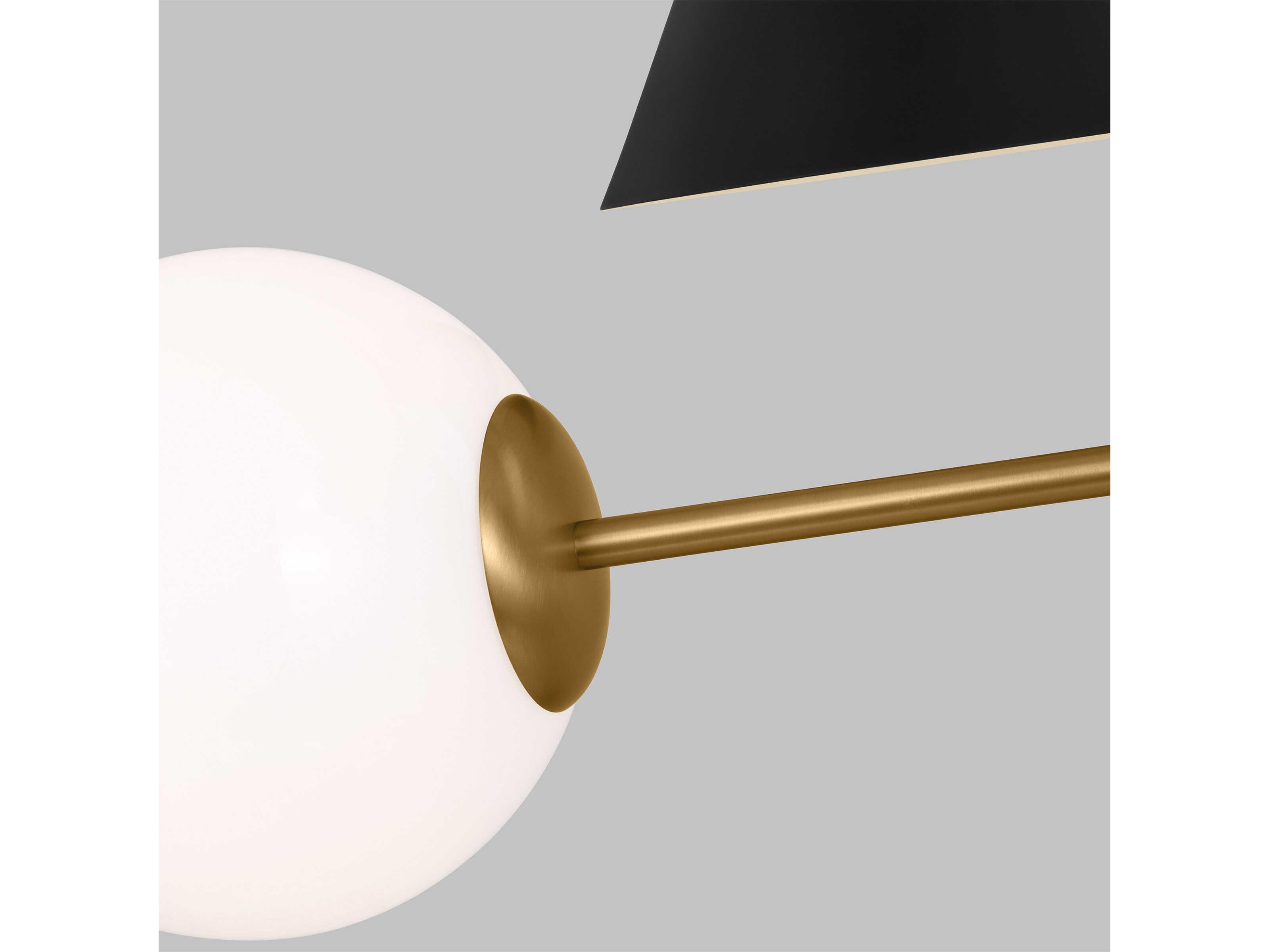 Visual Comfort Studio Cosmo 4-Light Midnight Black Burnished Brass Globe Geometric Tiered Chandelier