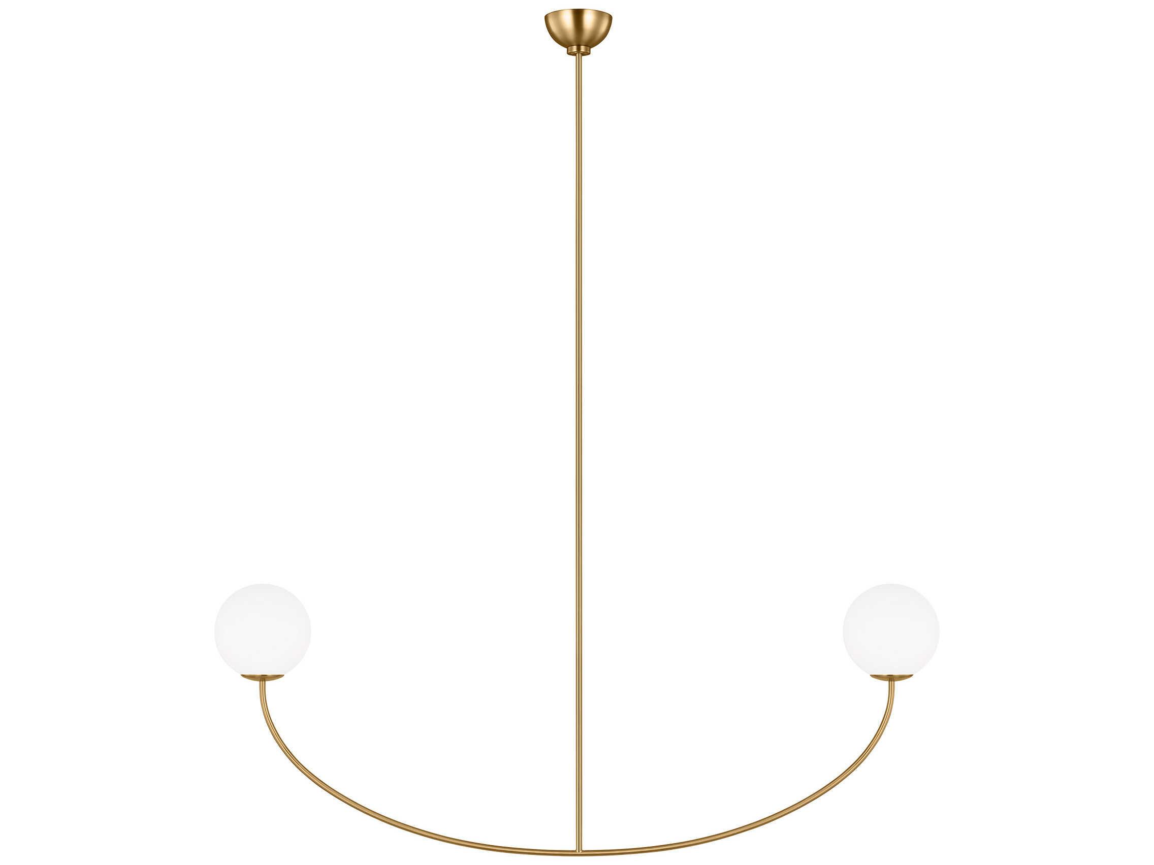 Visual Comfort Studio Galassia 2-Light Burnished Brass Globe Linear Island Pendant