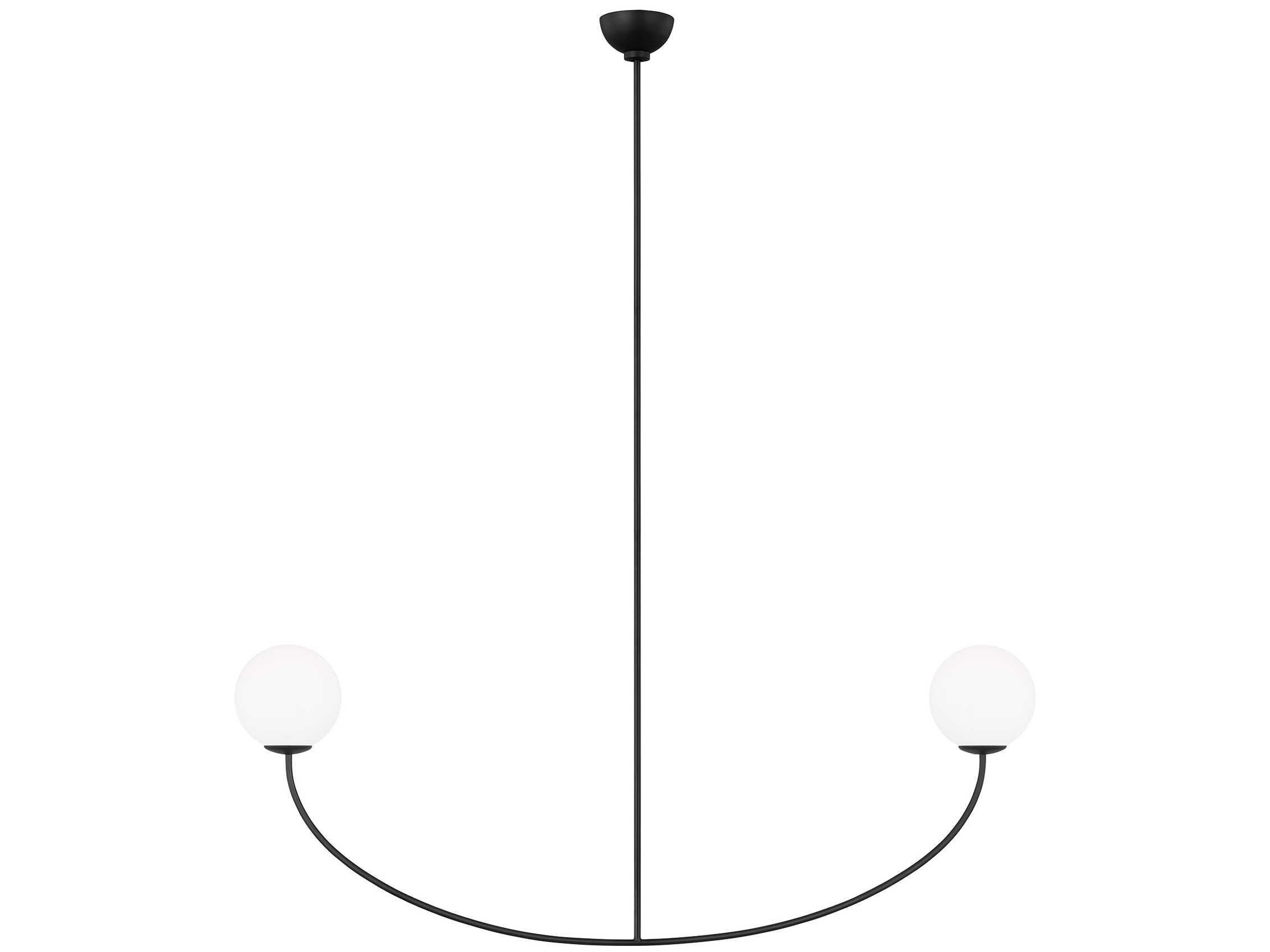 Visual Comfort Studio Galassia 2-Light Midnight Black Globe Linear Island Pendant