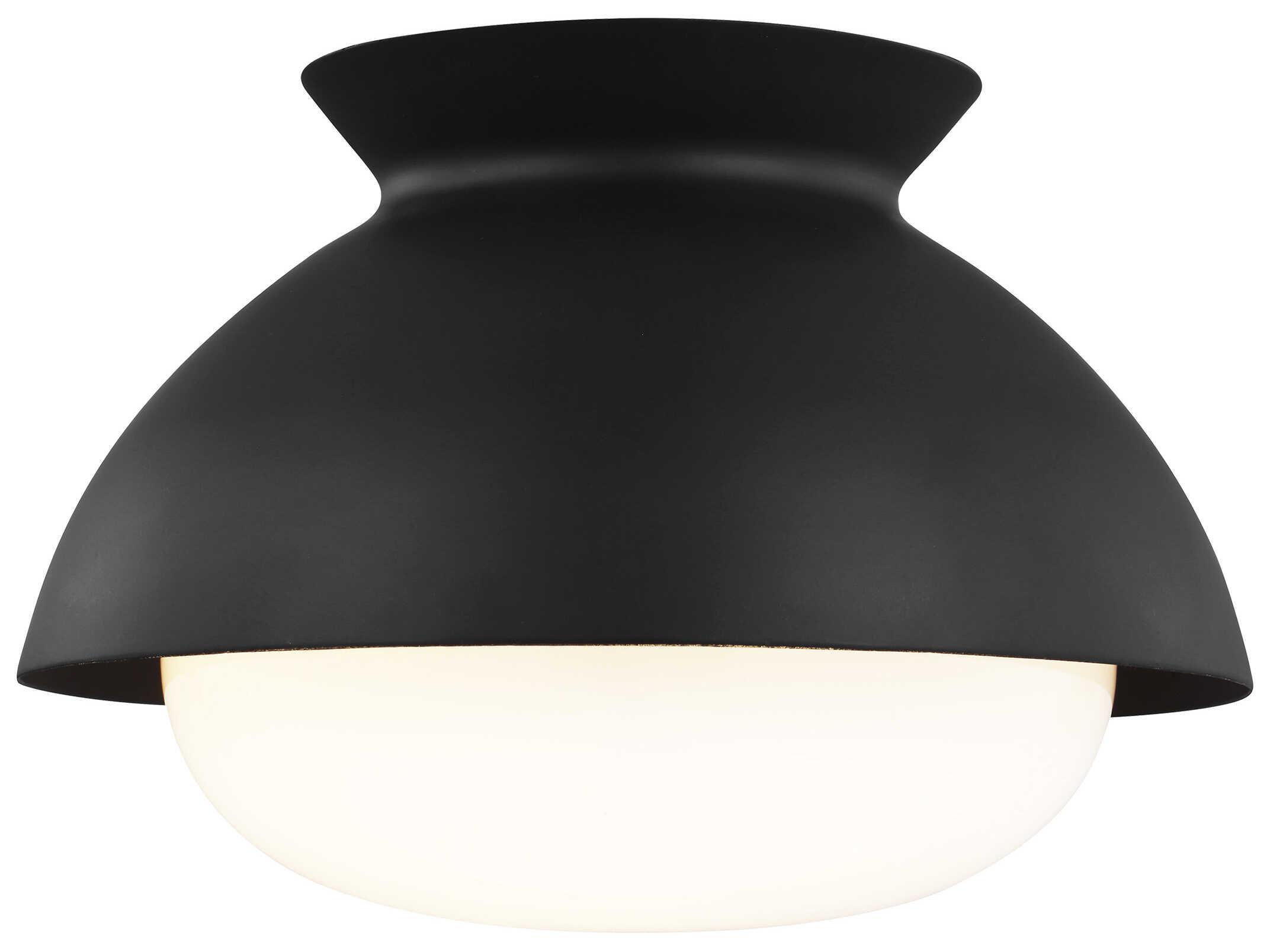 Visual Comfort Studio Lucerne 1-Light Midnight Black Dome Flush Mount