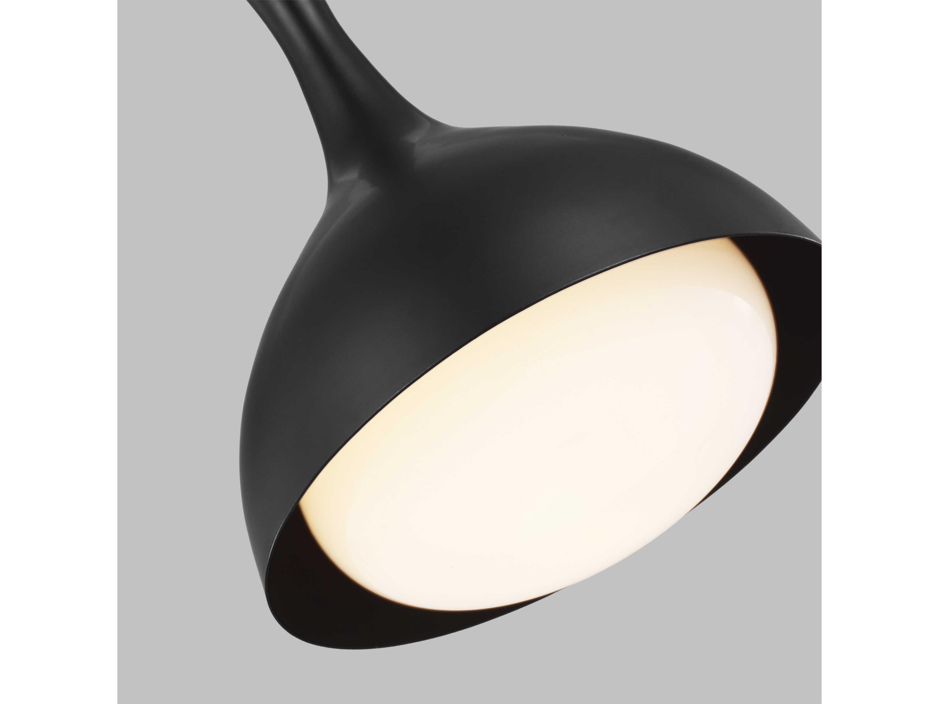 Visual Comfort Studio Lucerne 1-Light Midnight Black Burnished Brass Dome Mini Pendant