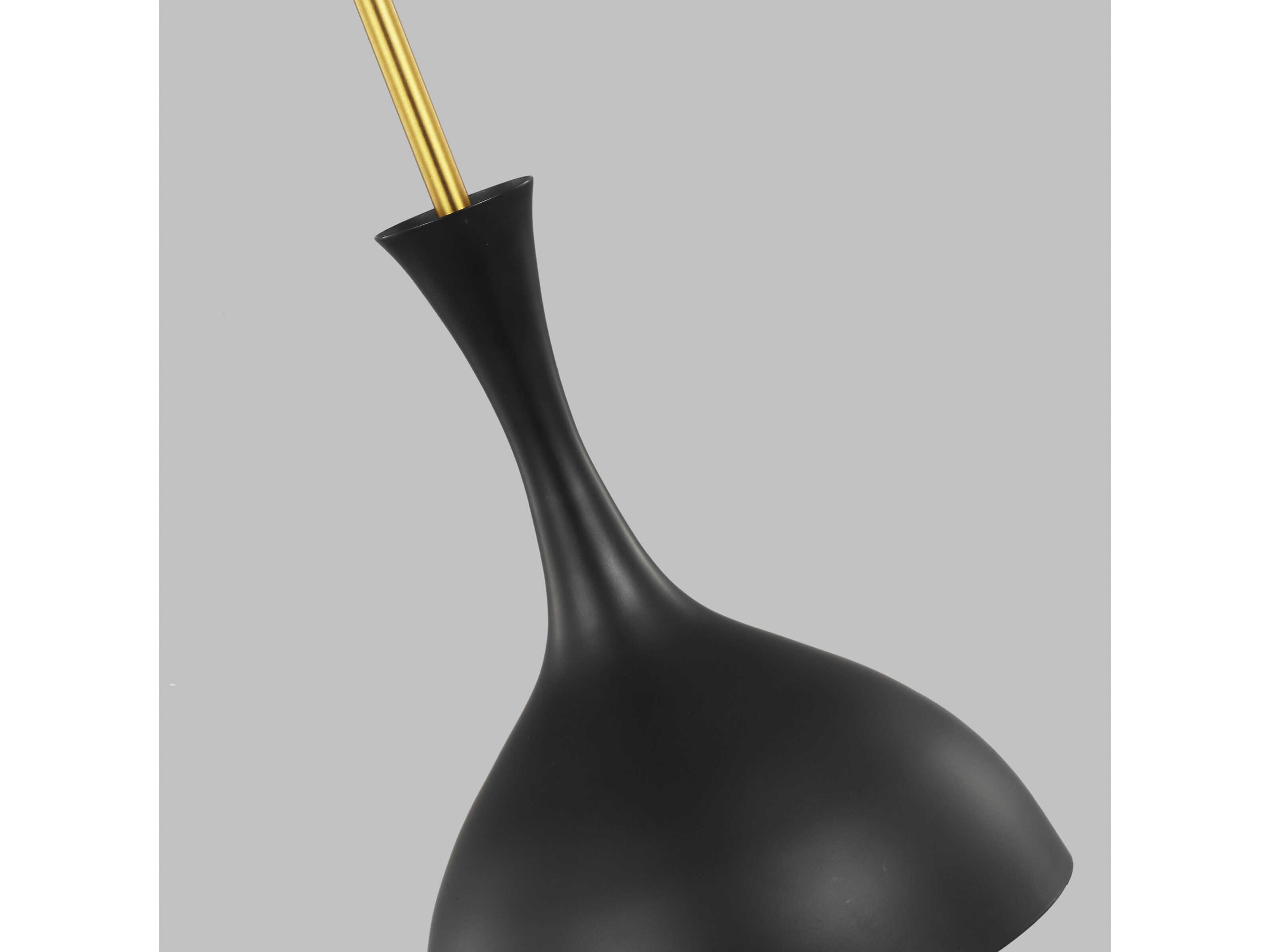 Visual Comfort Studio Lucerne 1-Light Midnight Black Burnished Brass Dome Mini Pendant