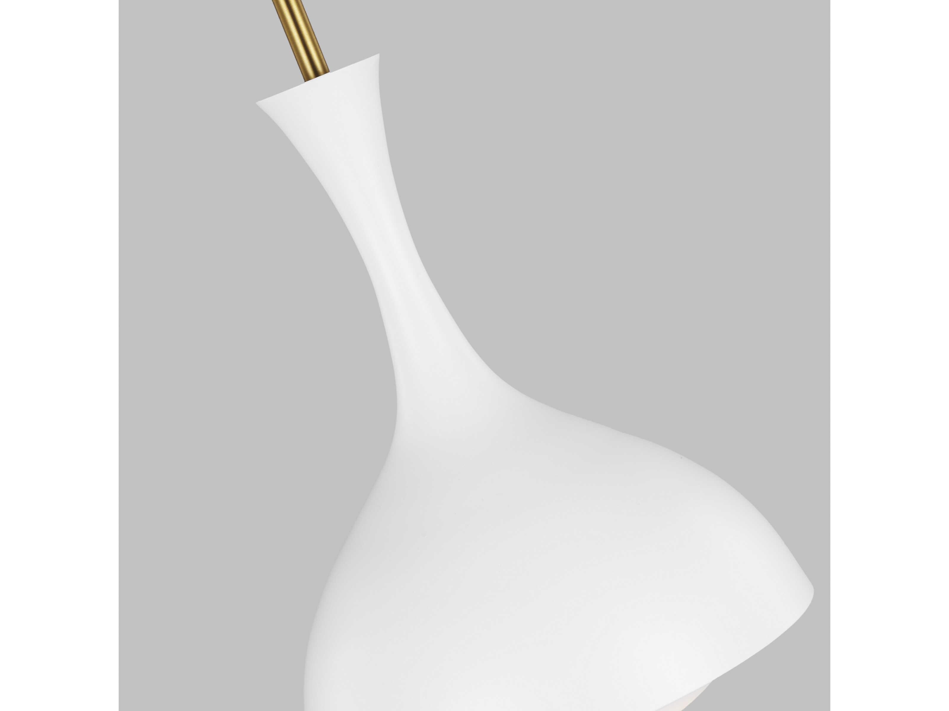 Visual Comfort Studio Lucerne 1-Light Matte White Burnished Brass Dome Mini Pendant