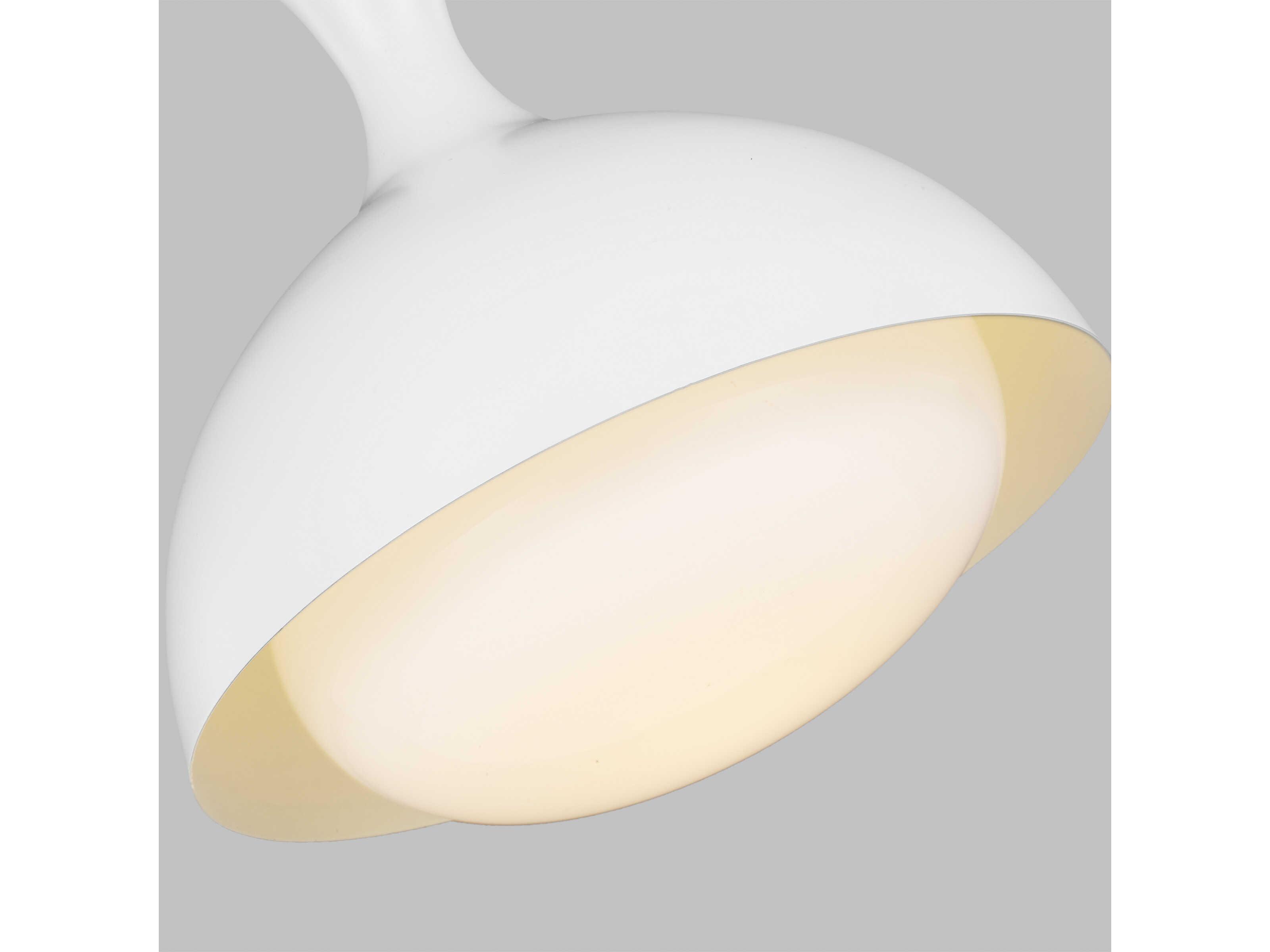Visual Comfort Studio Lucerne 1-Light Matte White Burnished Brass Dome Mini Pendant
